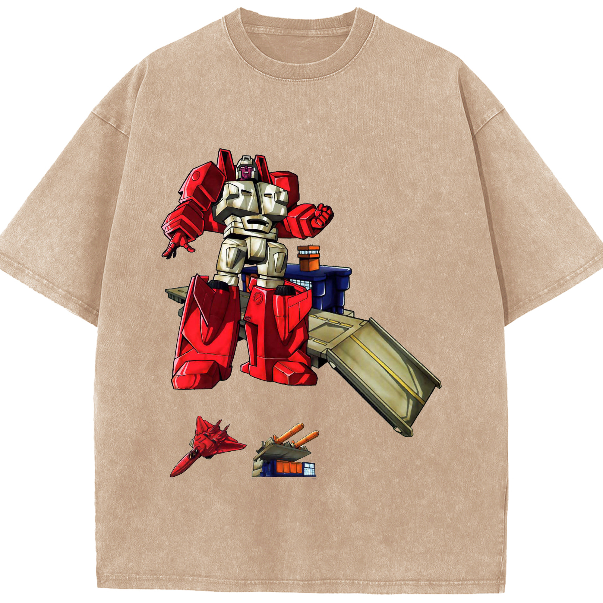 （画像用）  綿100% ヴィンテージ風 半袖Tシャツ（フロントプリント）