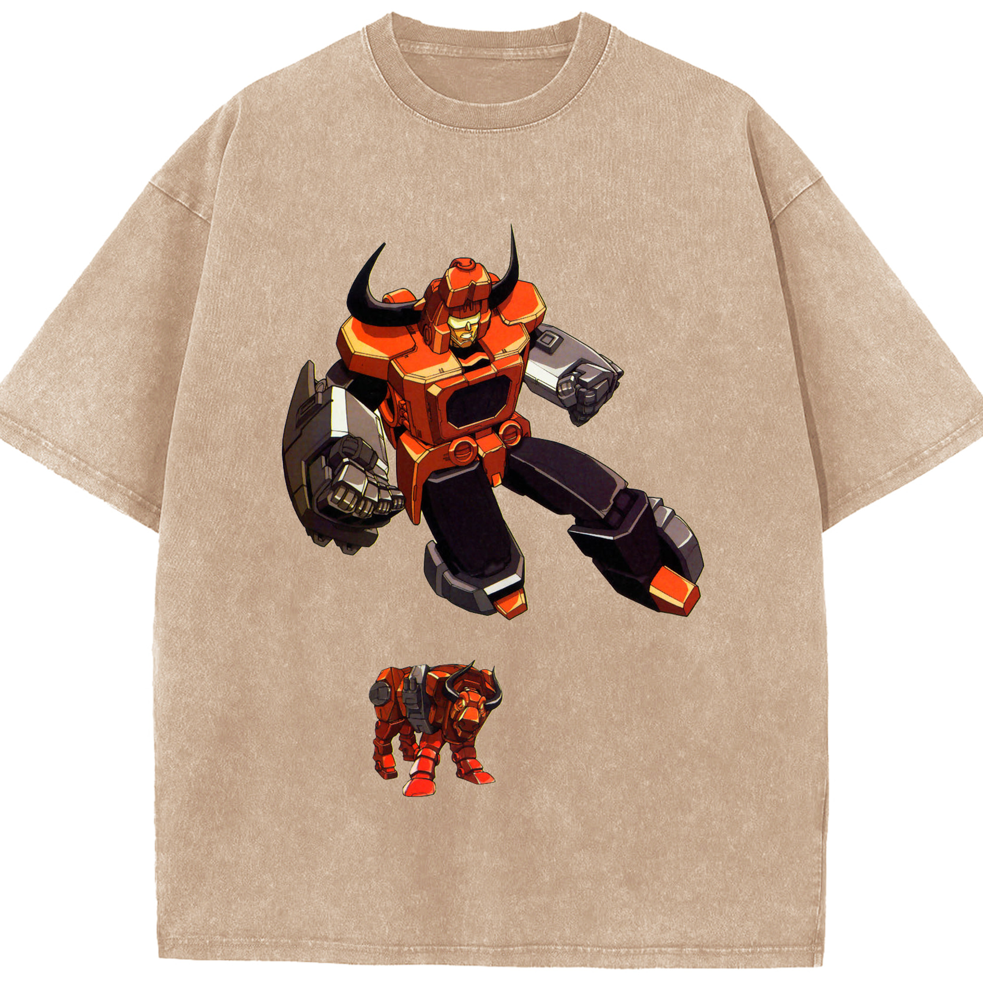 （画像用）  綿100% ヴィンテージ風 半袖Tシャツ（フロントプリント）