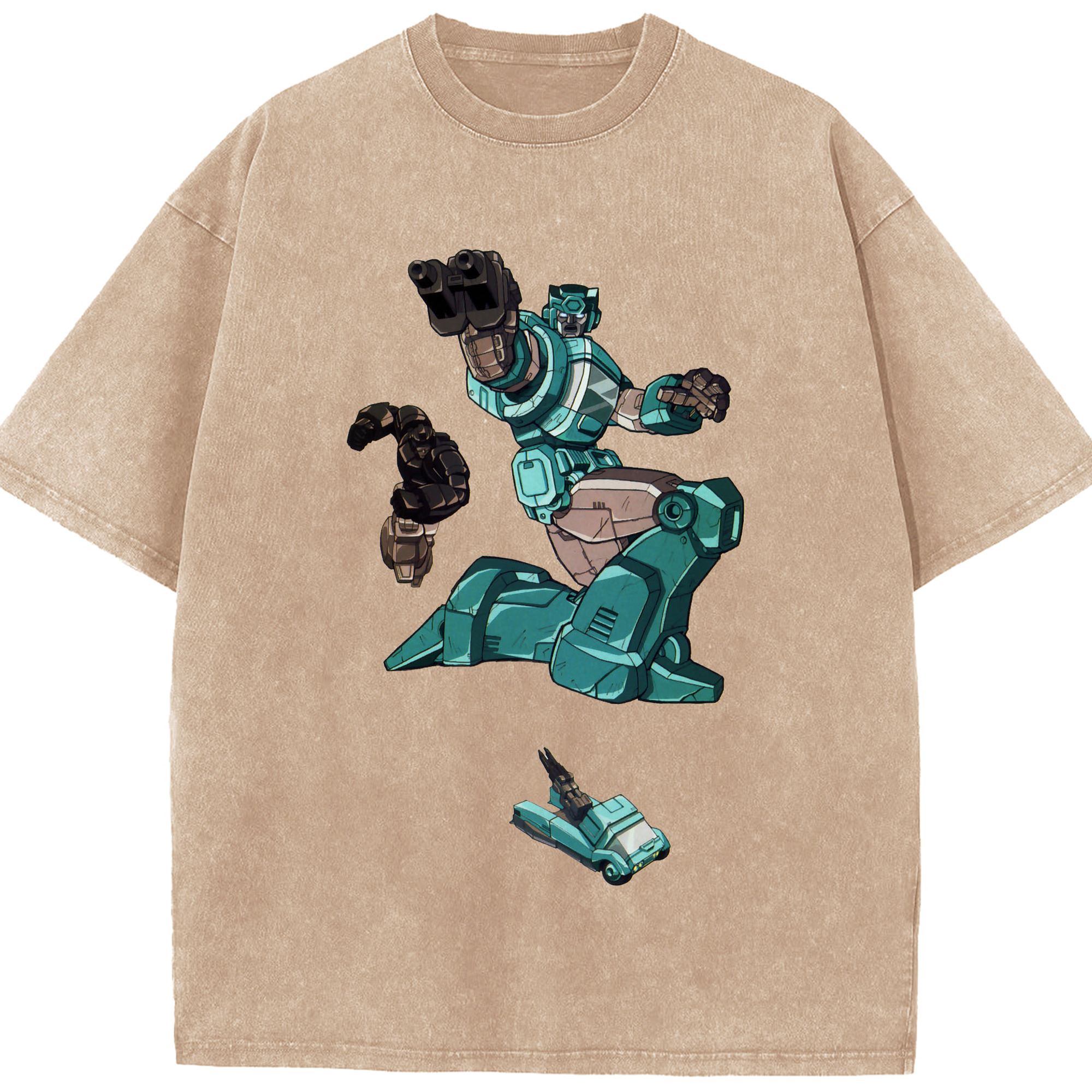 （画像用）  綿100% ヴィンテージ風 半袖Tシャツ（フロントプリント）