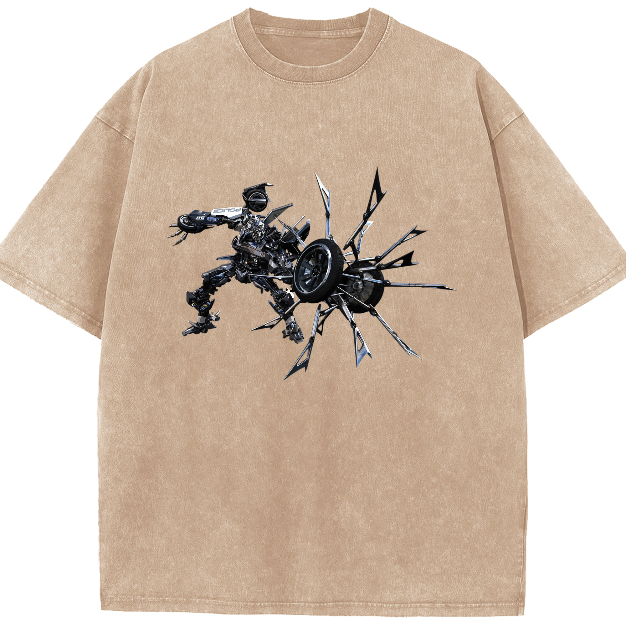 （画像用）  綿100% ヴィンテージ風 半袖Tシャツ（フロントプリント）