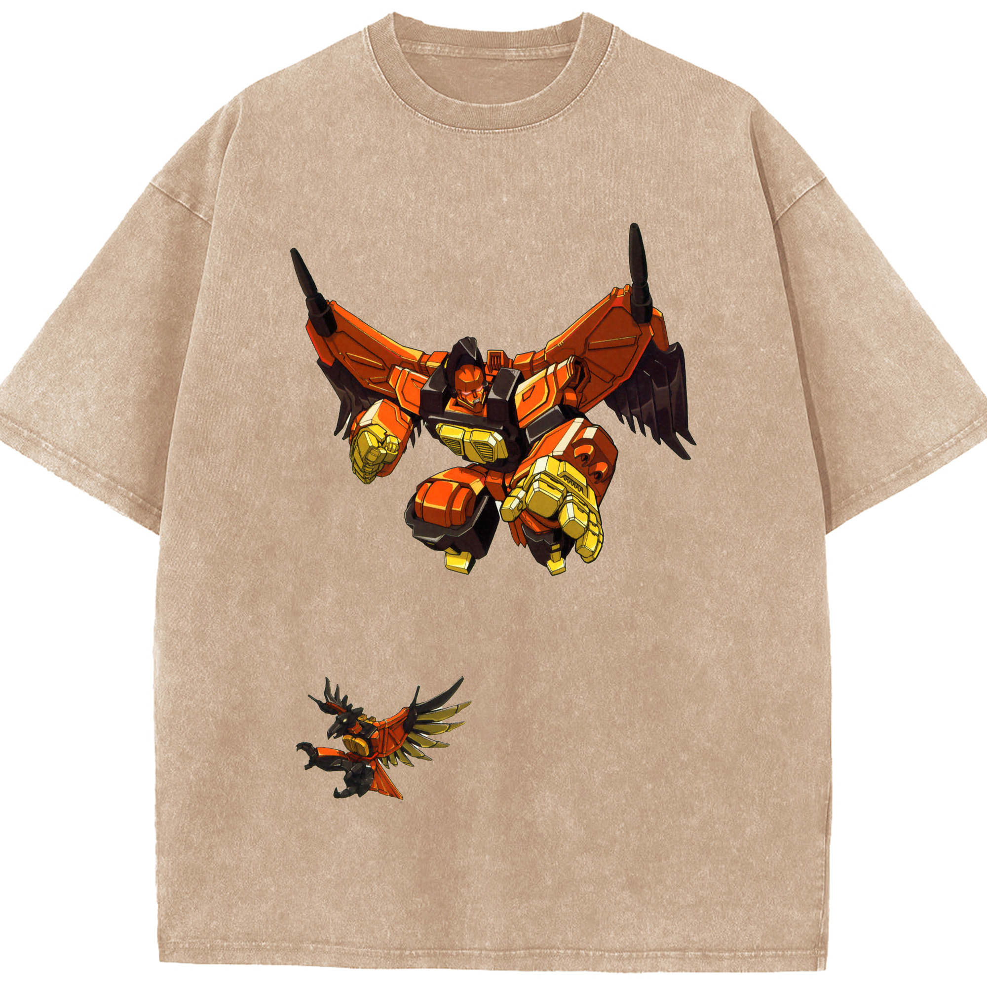 （画像用）  綿100% ヴィンテージ風 半袖Tシャツ（フロントプリント）