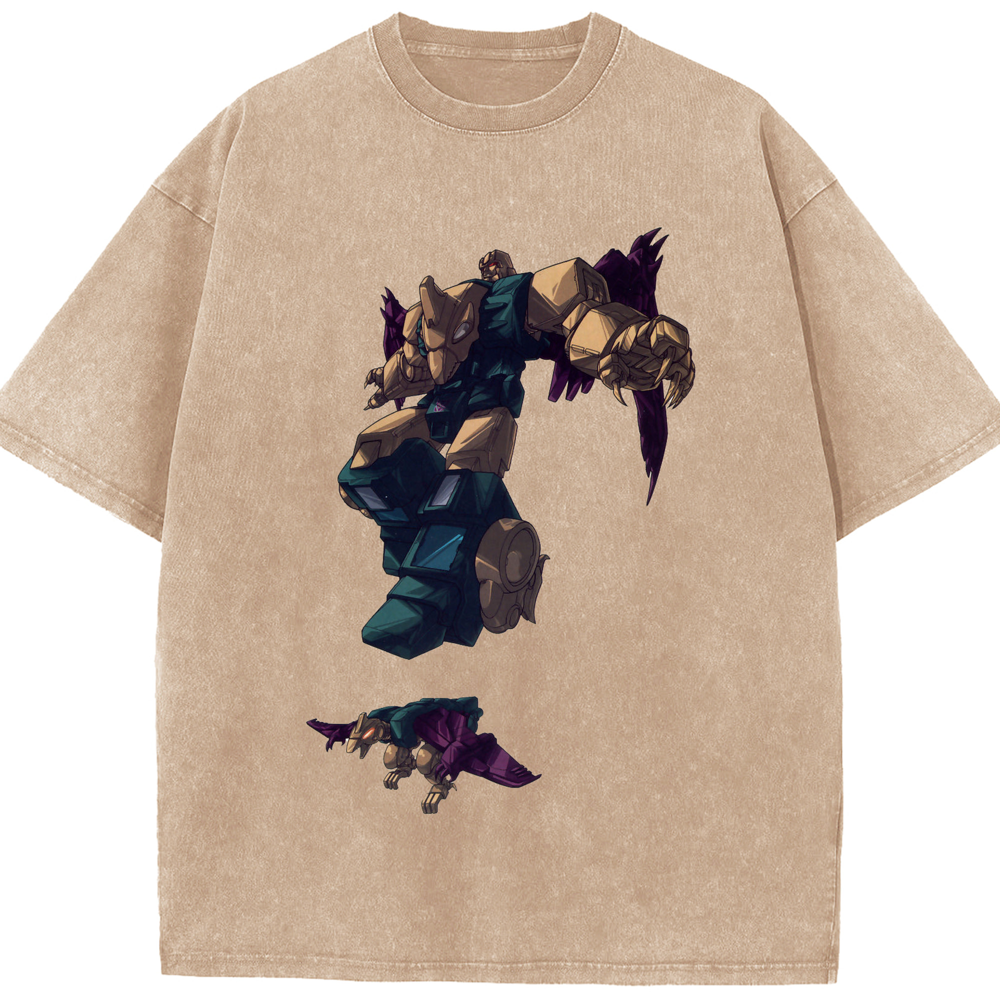 （画像用）  綿100% ヴィンテージ風 半袖Tシャツ（フロントプリント）