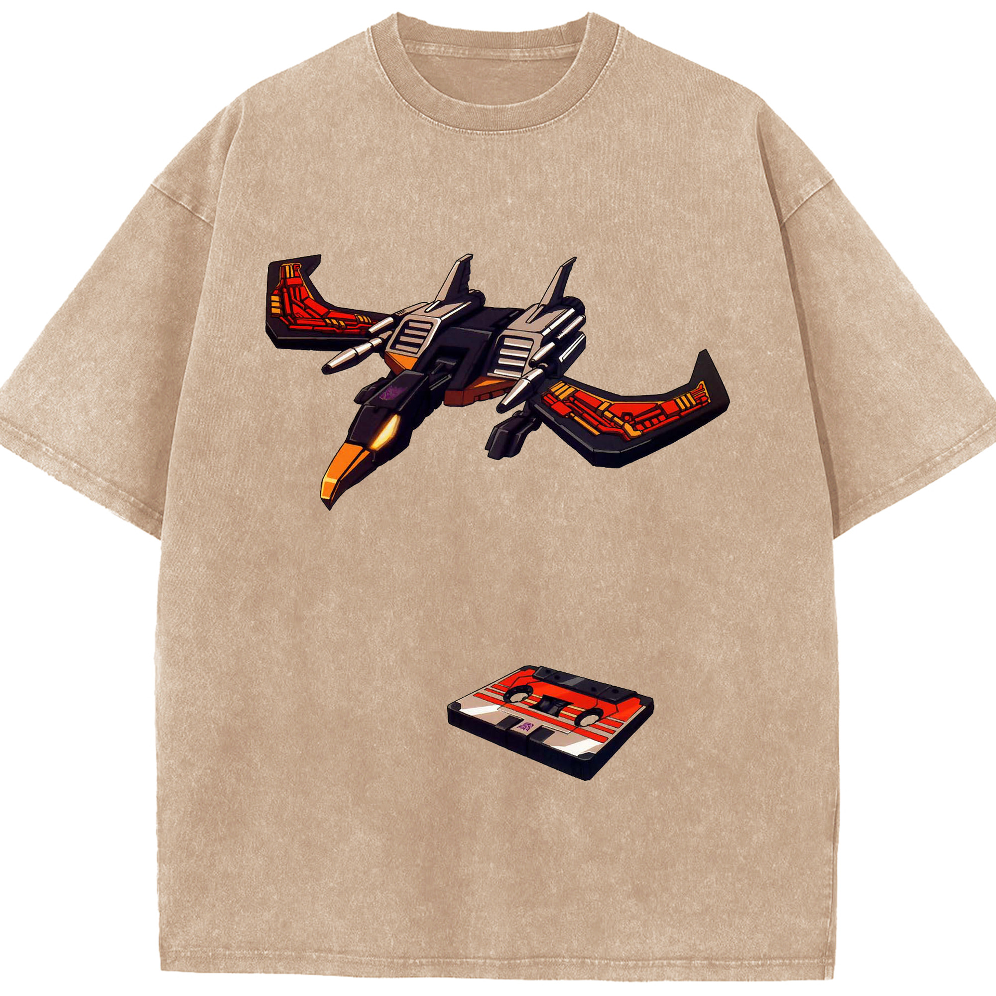 （画像用）  綿100% ヴィンテージ風 半袖Tシャツ（フロントプリント）
