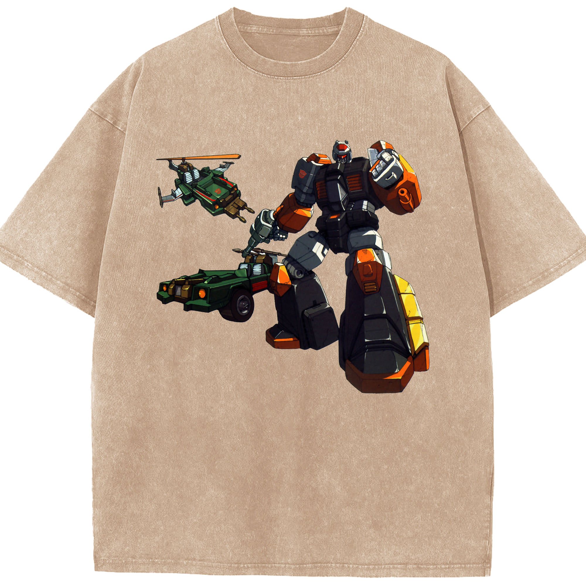 （画像用）  綿100% ヴィンテージ風 半袖Tシャツ（フロントプリント）