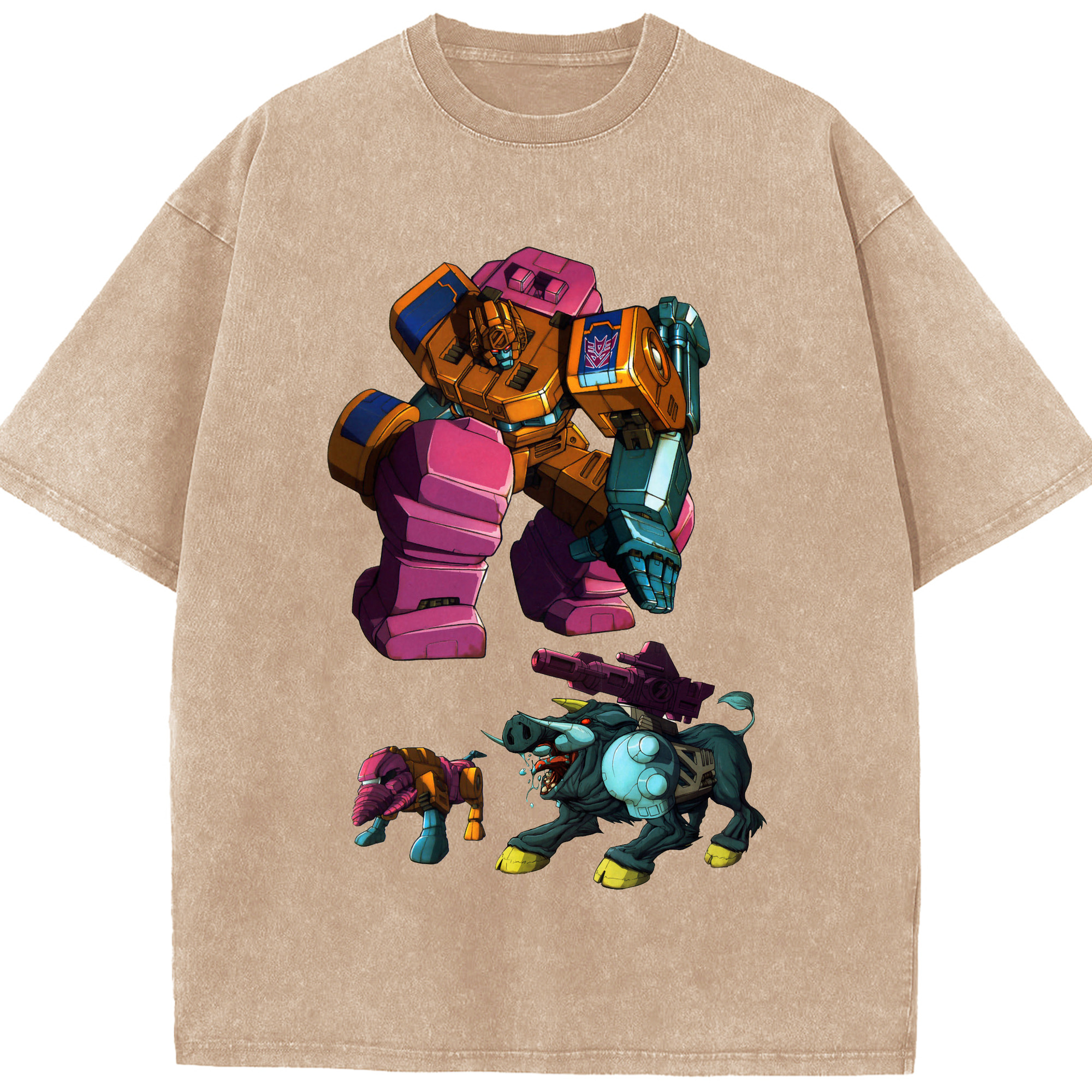 （画像用）  綿100% ヴィンテージ風 半袖Tシャツ（フロントプリント）