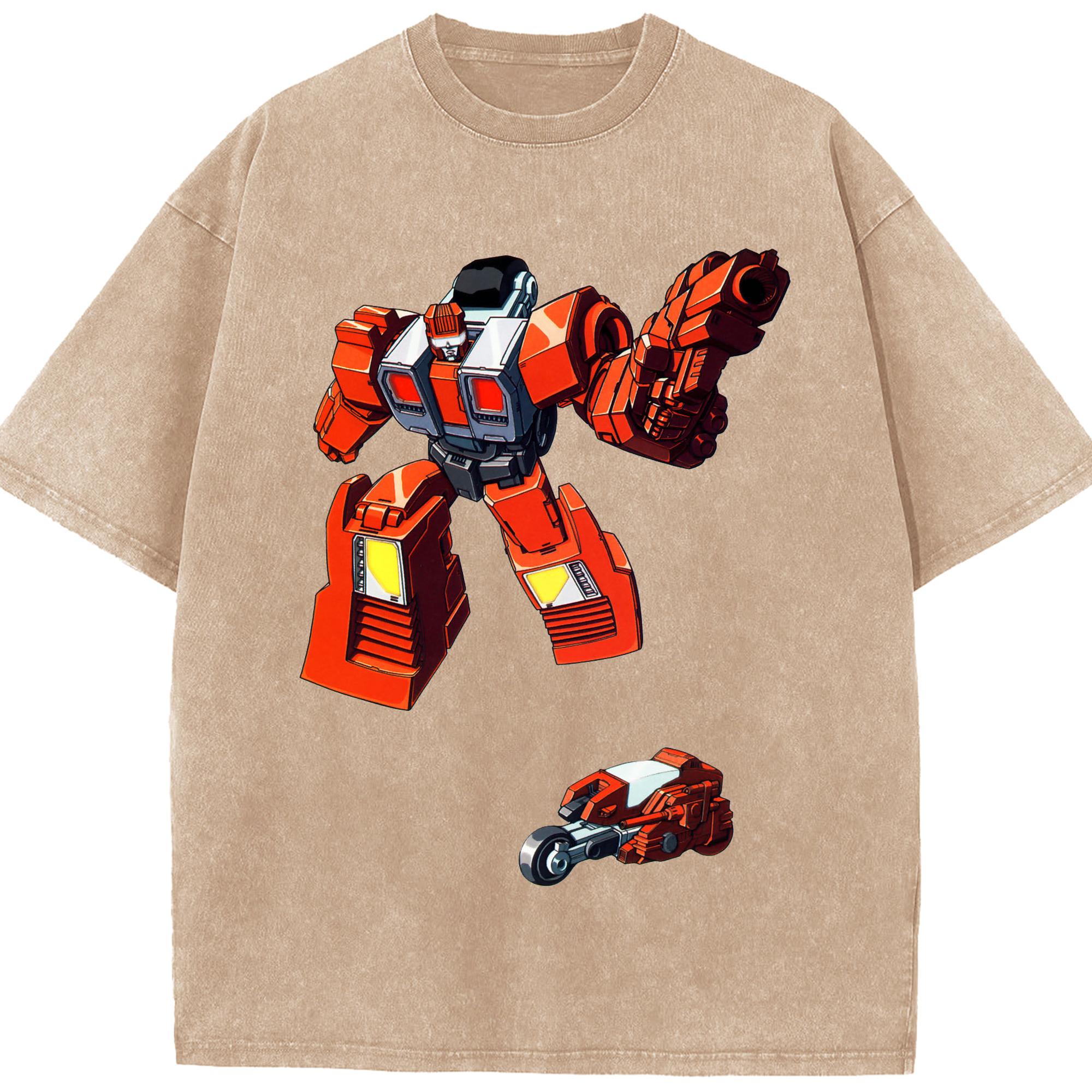 （画像用）  綿100% ヴィンテージ風 半袖Tシャツ（フロントプリント）