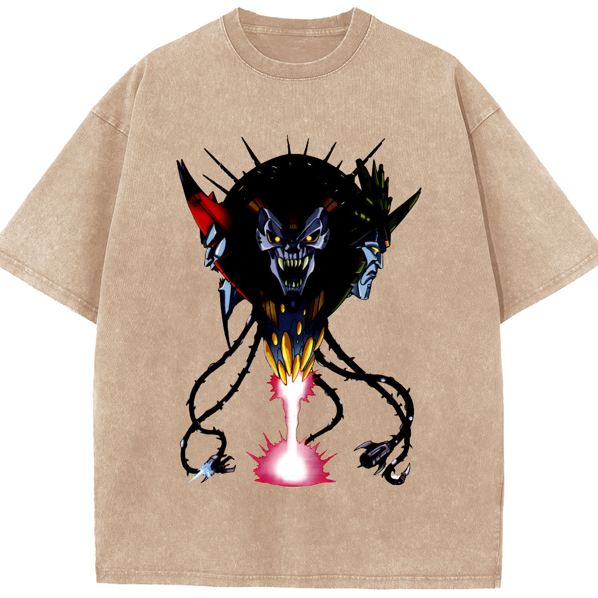 （画像用）  綿100% ヴィンテージ風 半袖Tシャツ（フロントプリント）