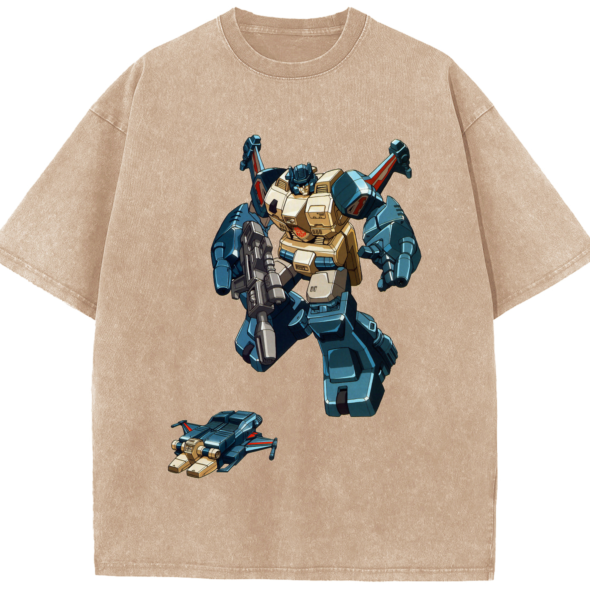 （画像用）  綿100% ヴィンテージ風 半袖Tシャツ（フロントプリント）