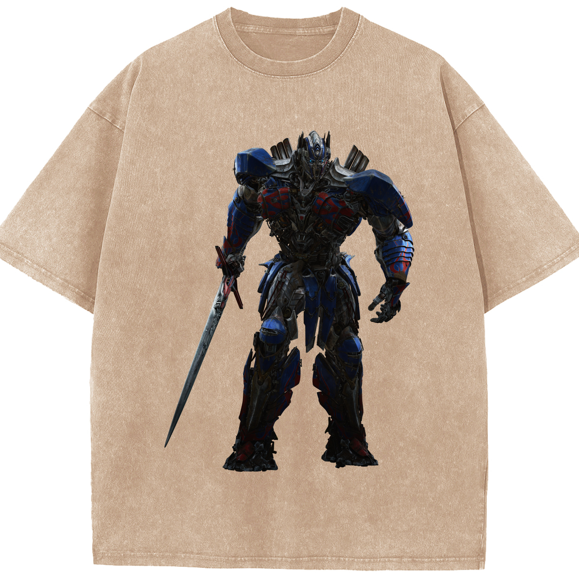 （画像用）  綿100% ヴィンテージ風 半袖Tシャツ（フロントプリント）