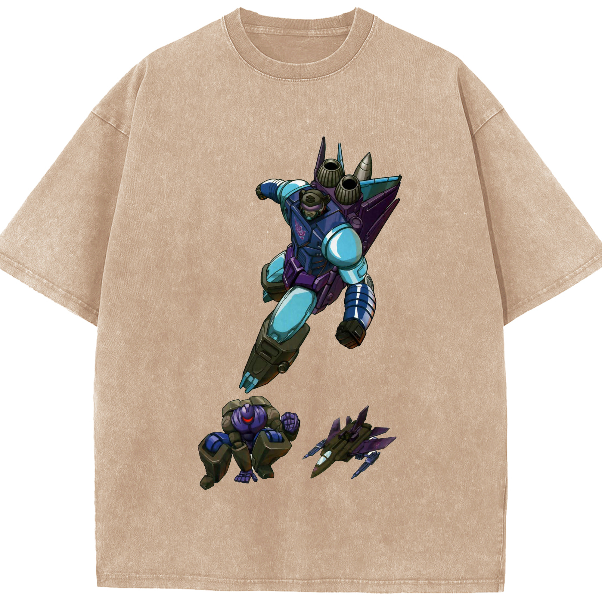 （画像用）  綿100% ヴィンテージ風 半袖Tシャツ（フロントプリント）