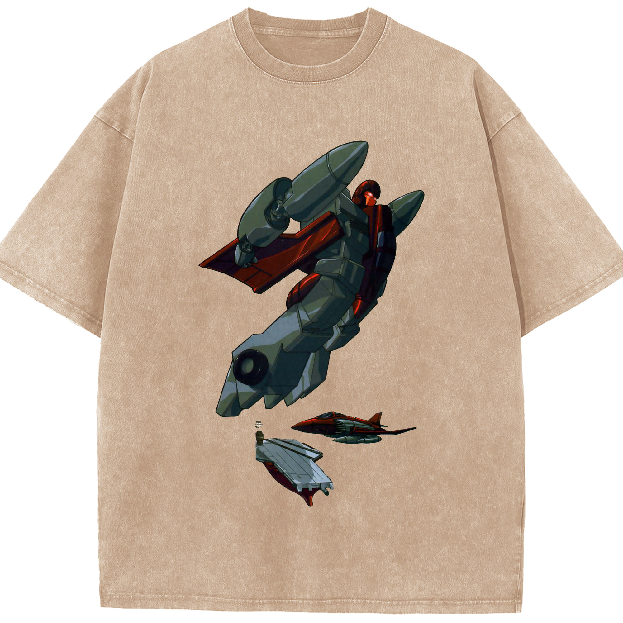 （画像用）  綿100% ヴィンテージ風 半袖Tシャツ（フロントプリント）