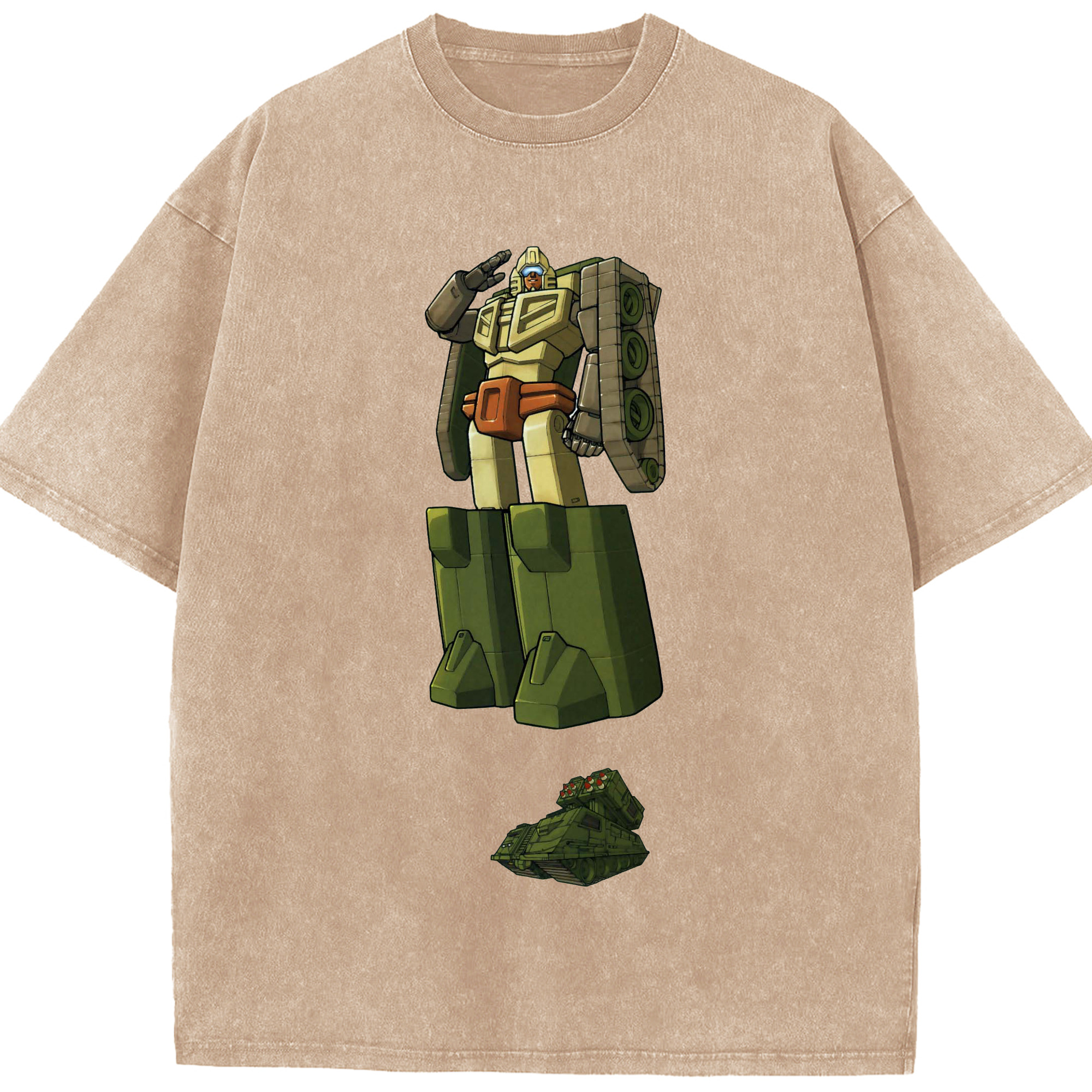 （画像用）  綿100% ヴィンテージ風 半袖Tシャツ（フロントプリント）