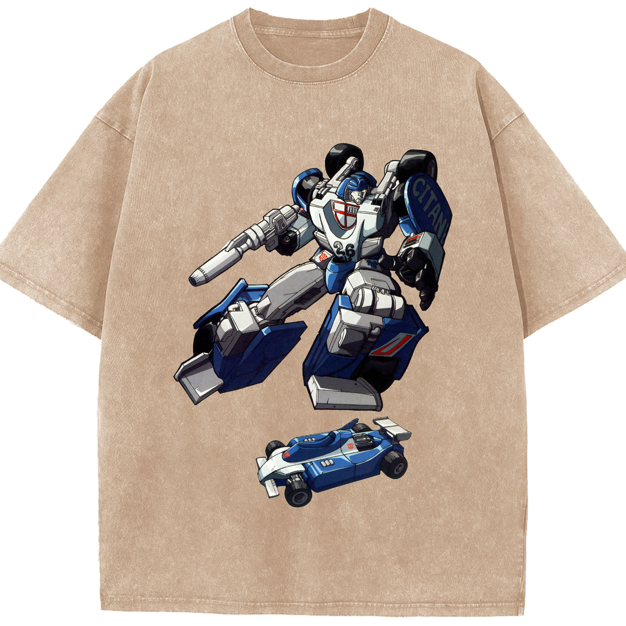 （画像用）  綿100% ヴィンテージ風 半袖Tシャツ（フロントプリント）