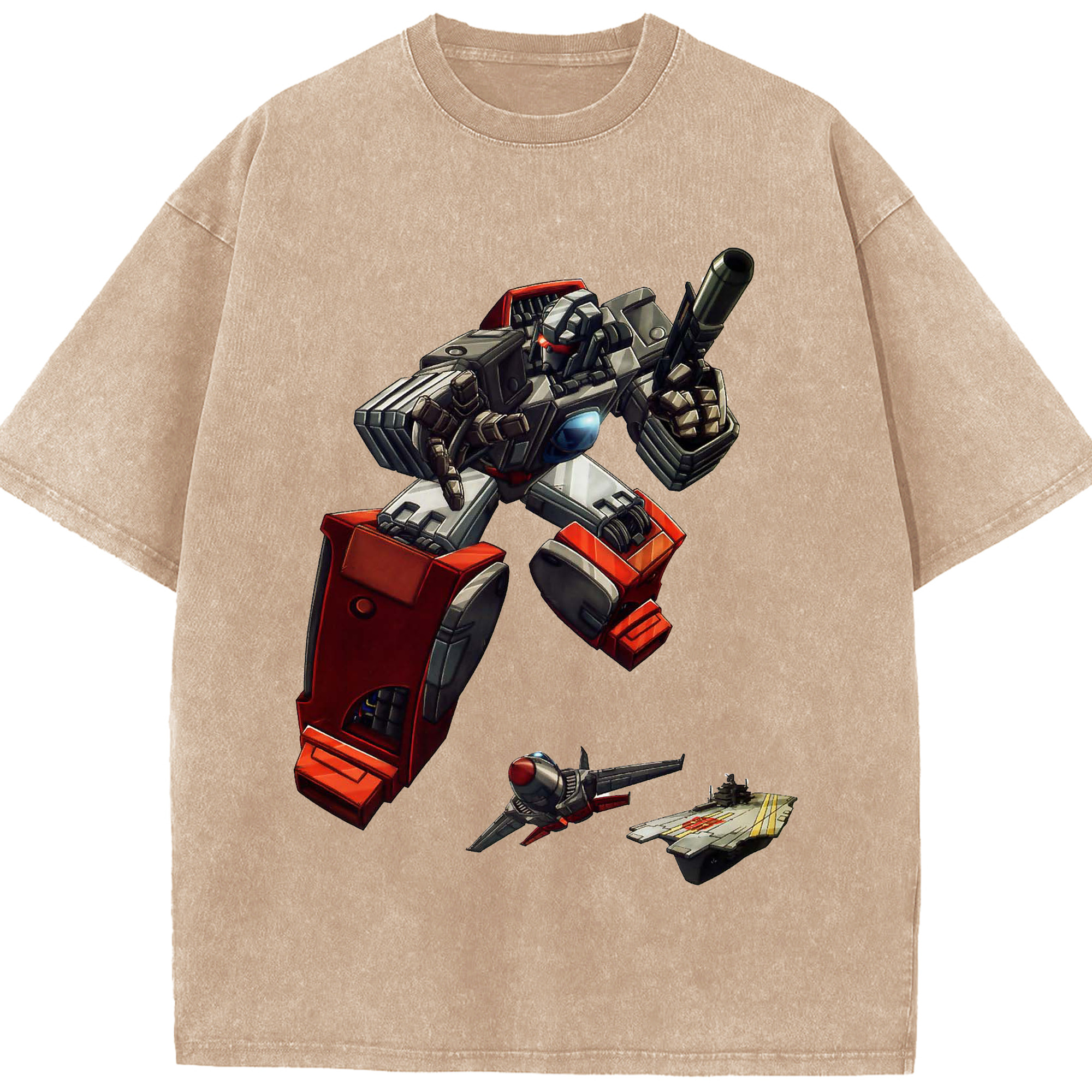 （画像用）  綿100% ヴィンテージ風 半袖Tシャツ（フロントプリント）
