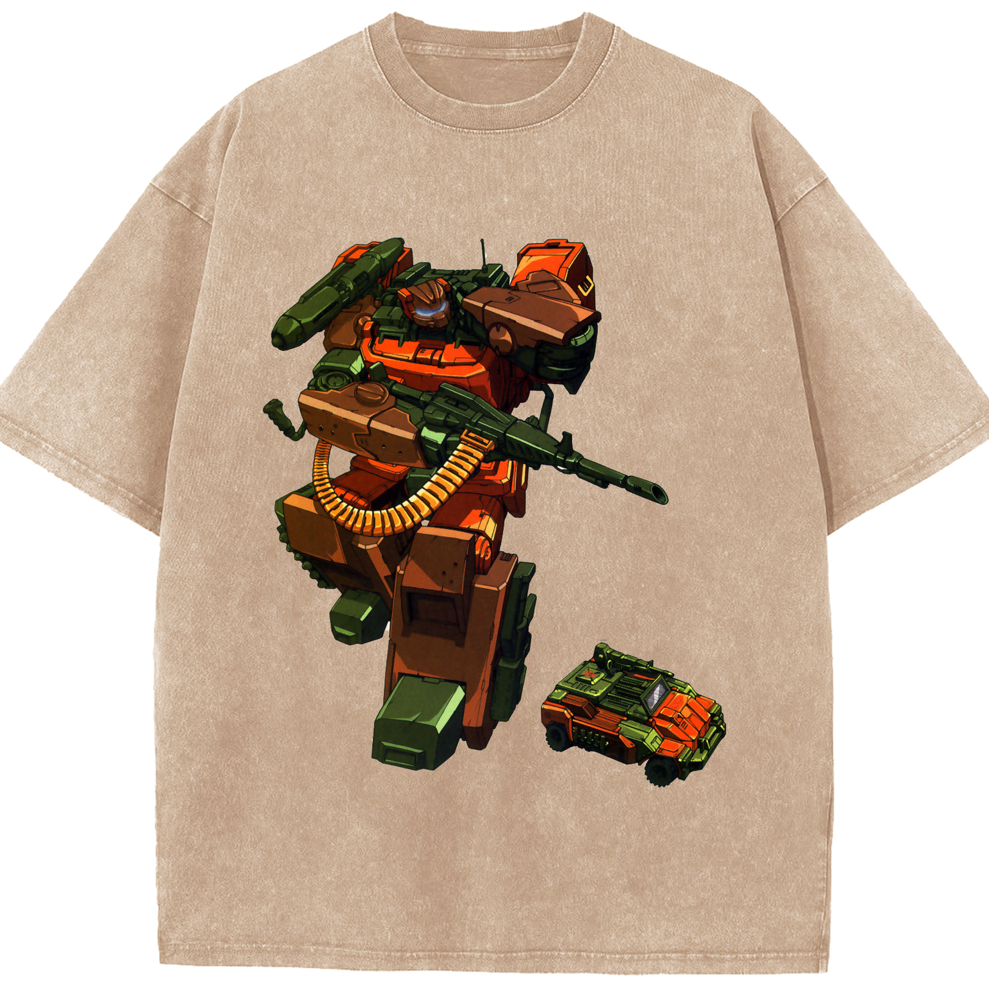 （画像用）  綿100% ヴィンテージ風 半袖Tシャツ（フロントプリント）