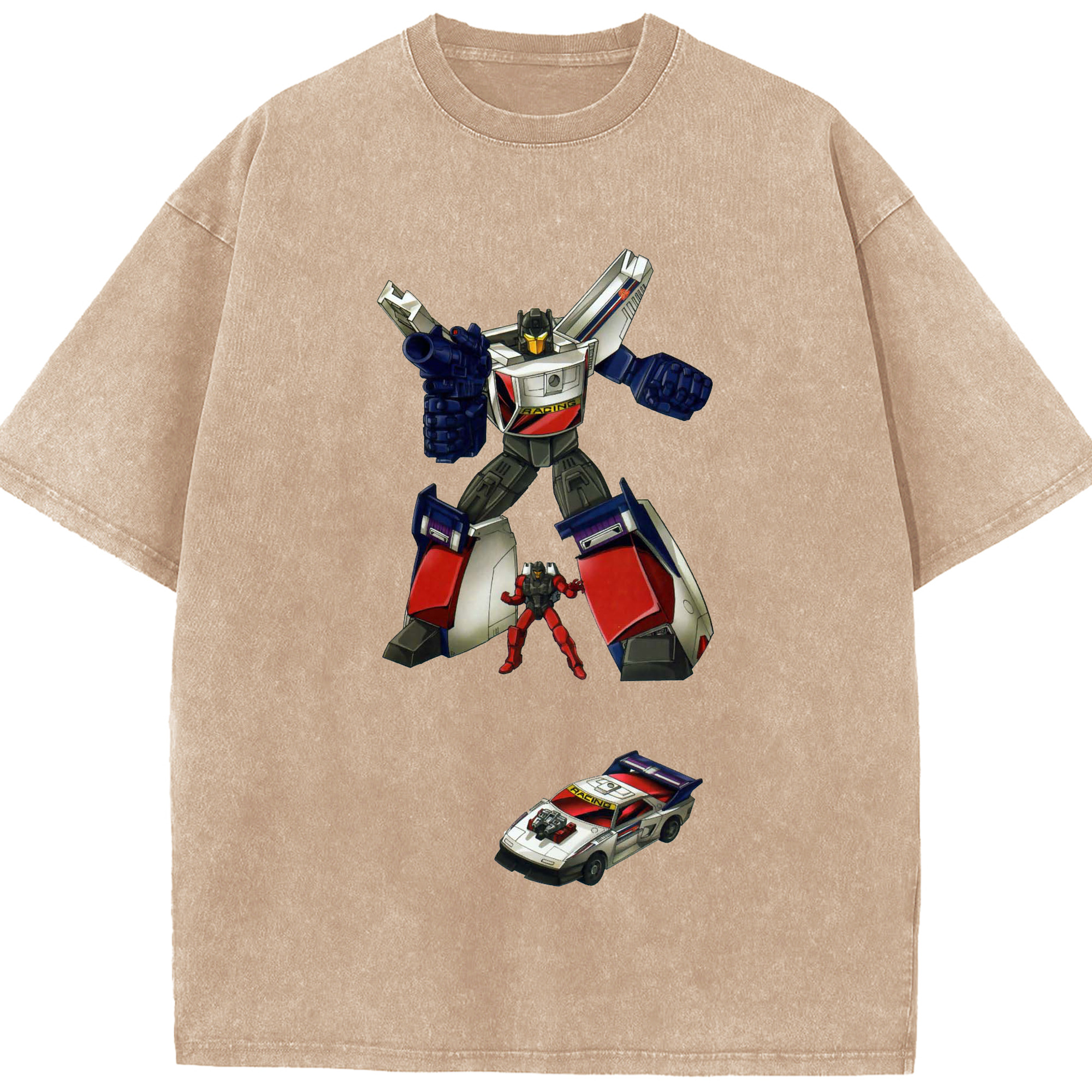 （画像用）  綿100% ヴィンテージ風 半袖Tシャツ（フロントプリント）