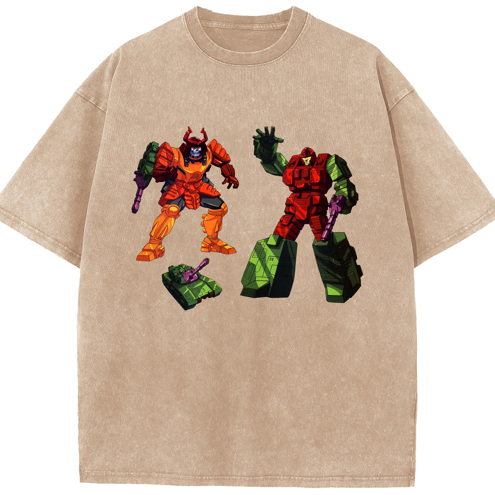 （画像用）  綿100% ヴィンテージ風 半袖Tシャツ（フロントプリント）