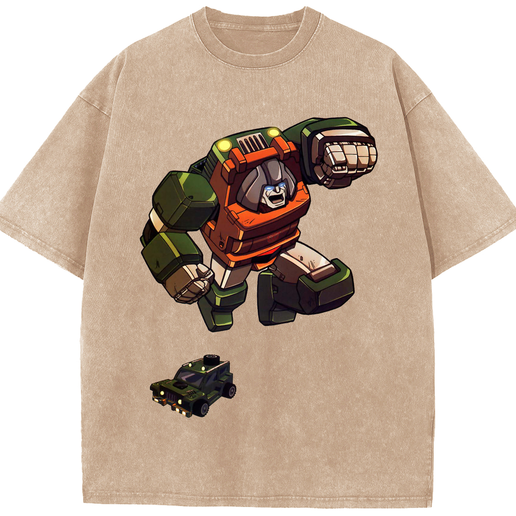 （画像用）  綿100% ヴィンテージ風 半袖Tシャツ（フロントプリント）