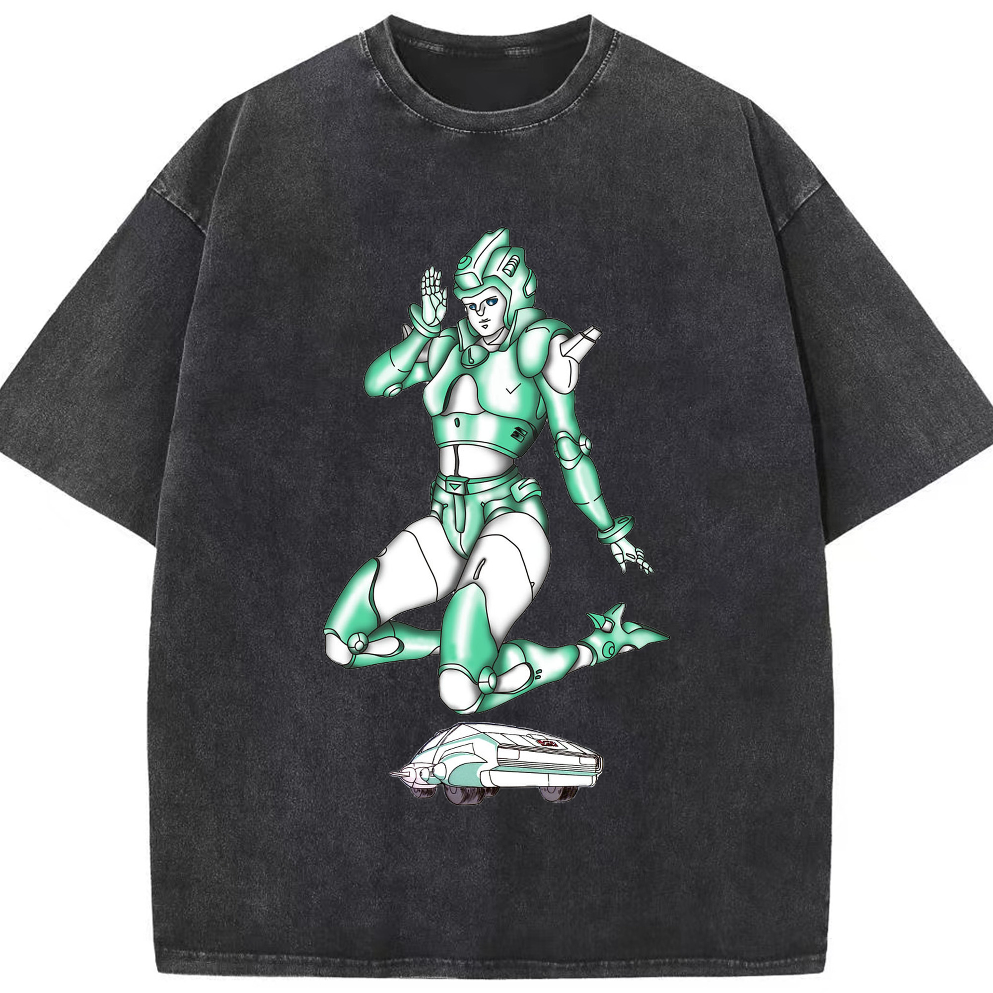 （画像用）  綿100% ヴィンテージ風 半袖Tシャツ（フロントプリント）