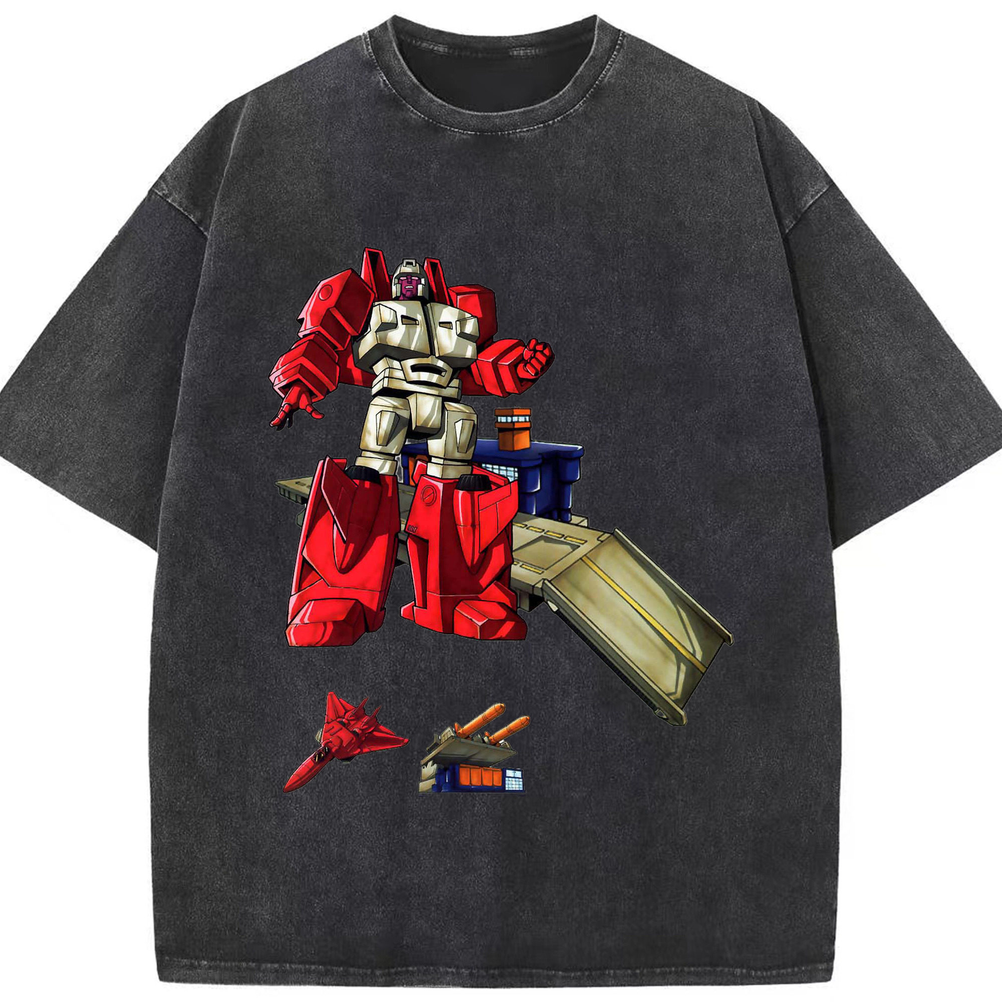 （画像用）  綿100% ヴィンテージ風 半袖Tシャツ（フロントプリント）