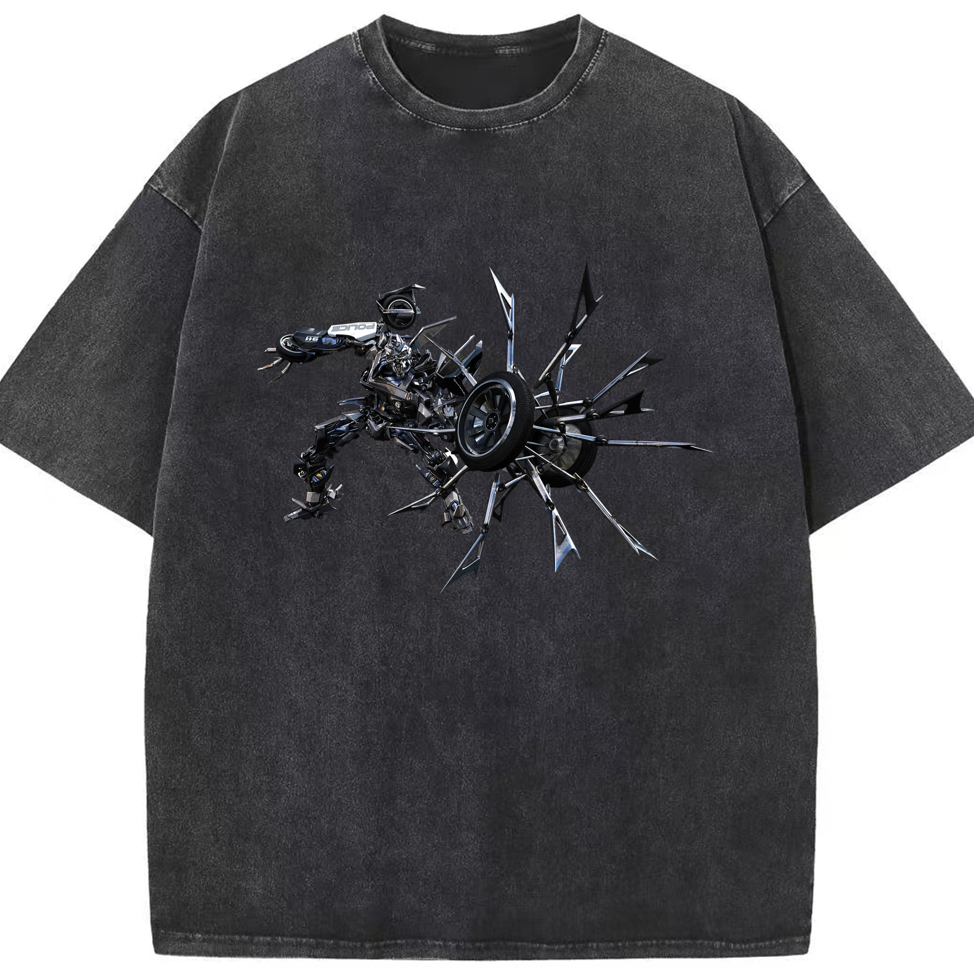 （画像用）  綿100% ヴィンテージ風 半袖Tシャツ（フロントプリント）