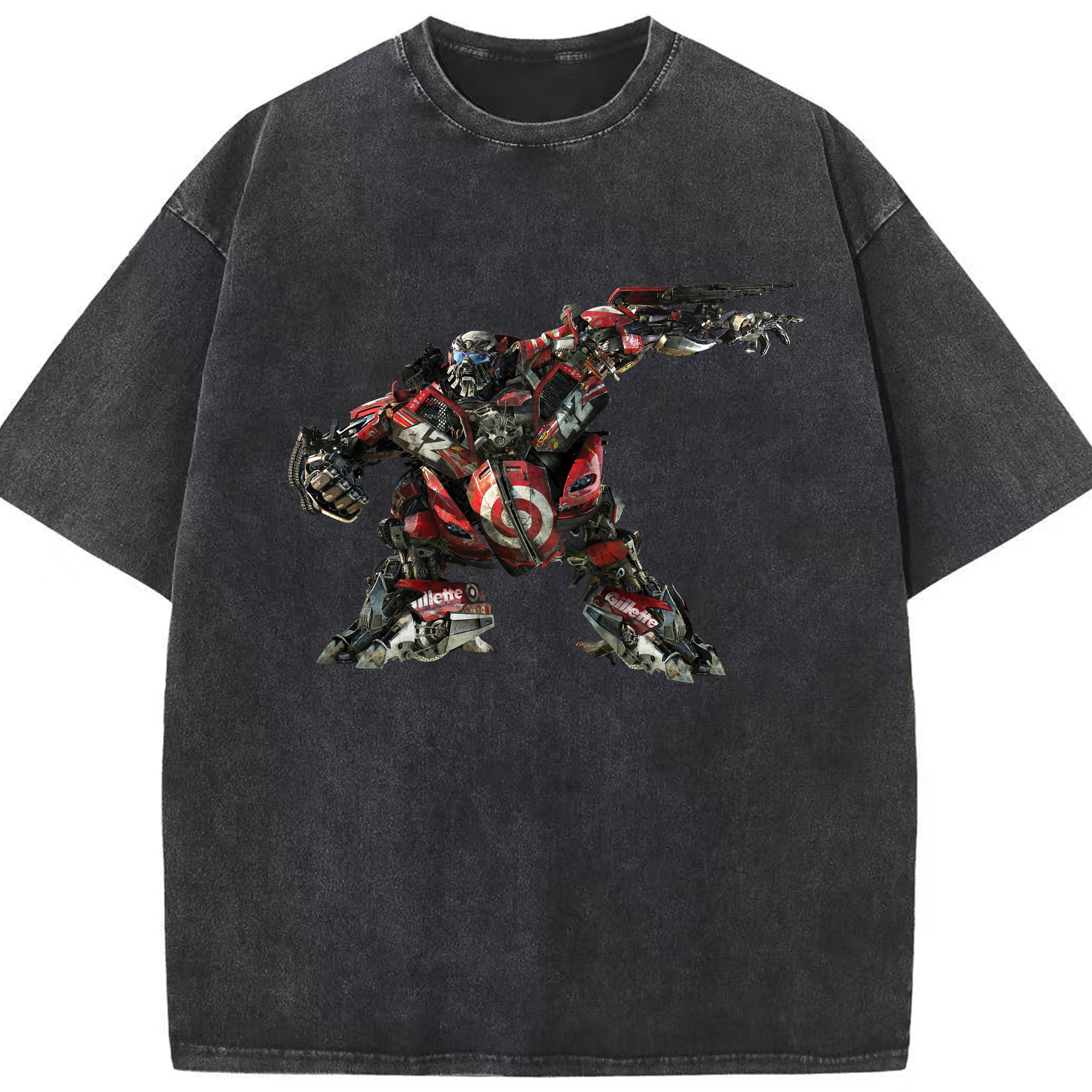 （画像用）  綿100% ヴィンテージ風 半袖Tシャツ（フロントプリント）