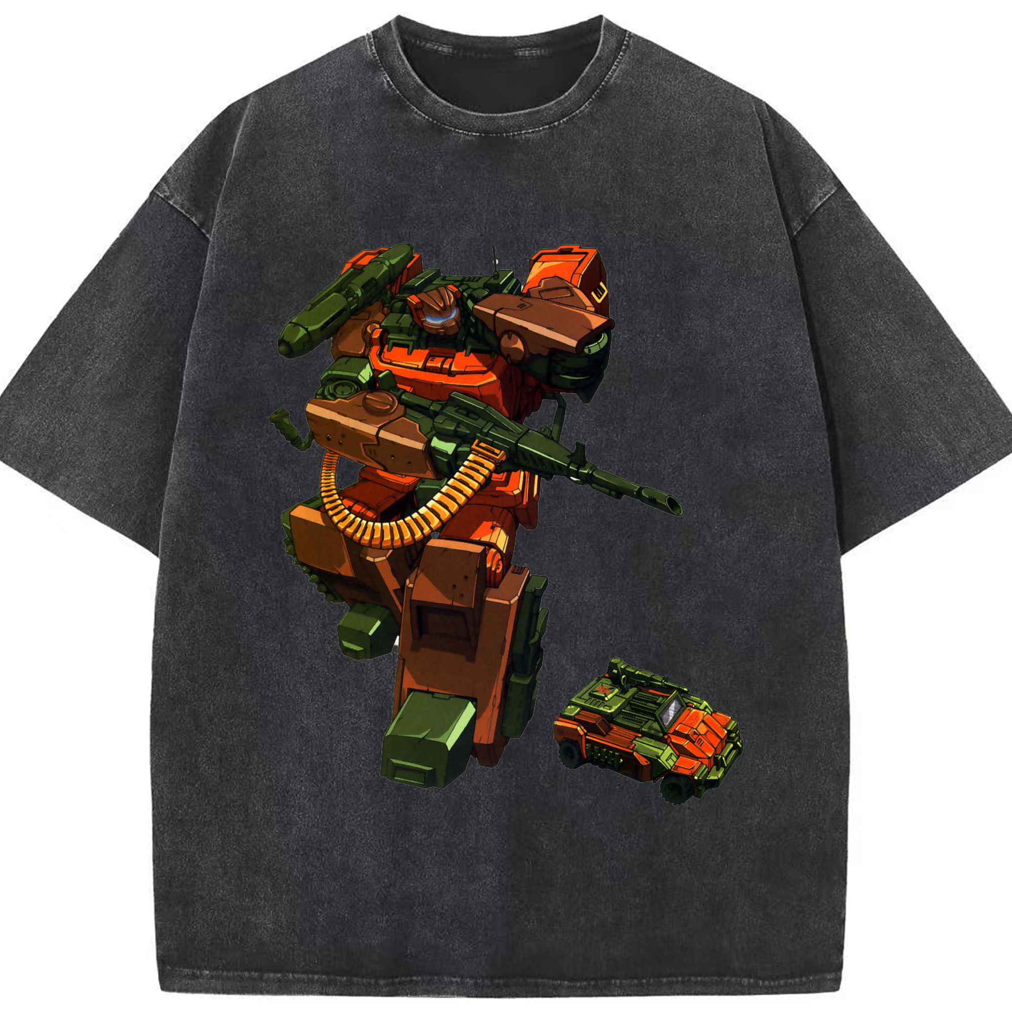 （画像用）  綿100% ヴィンテージ風 半袖Tシャツ（フロントプリント）