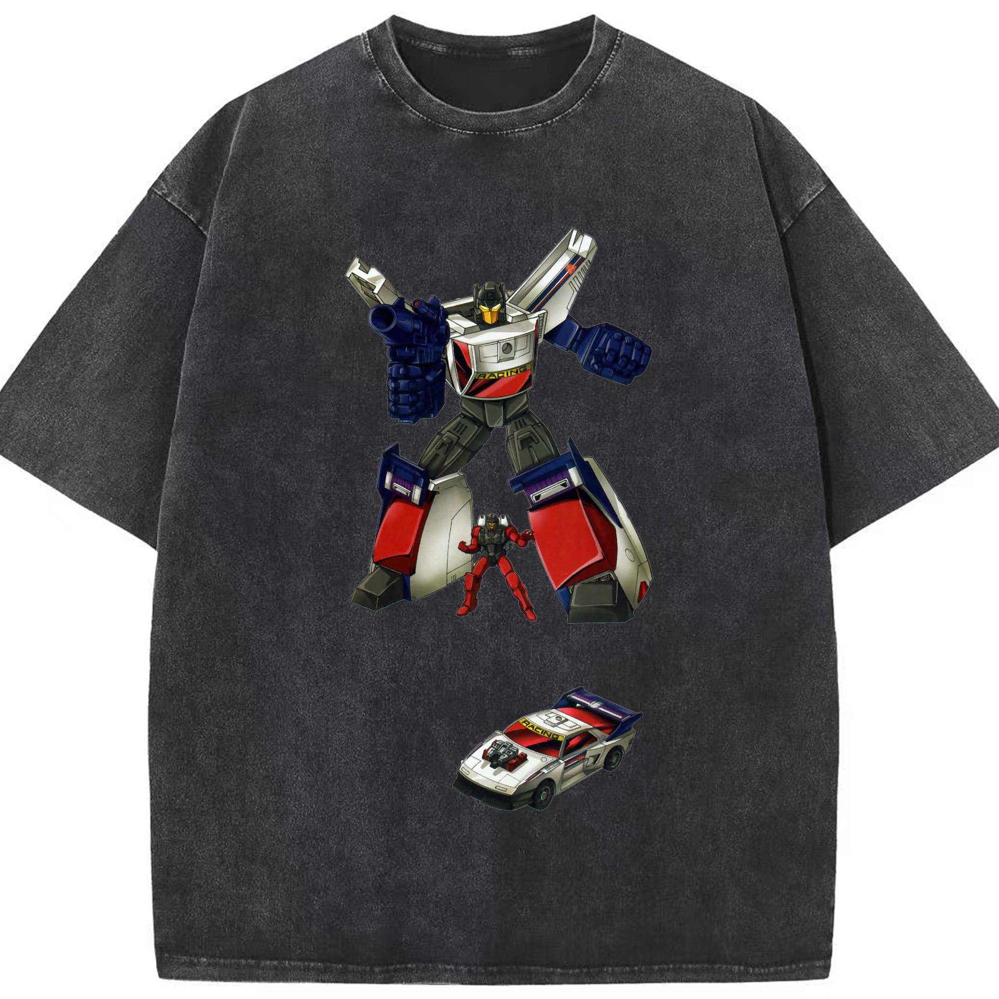 （画像用）  綿100% ヴィンテージ風 半袖Tシャツ（フロントプリント）