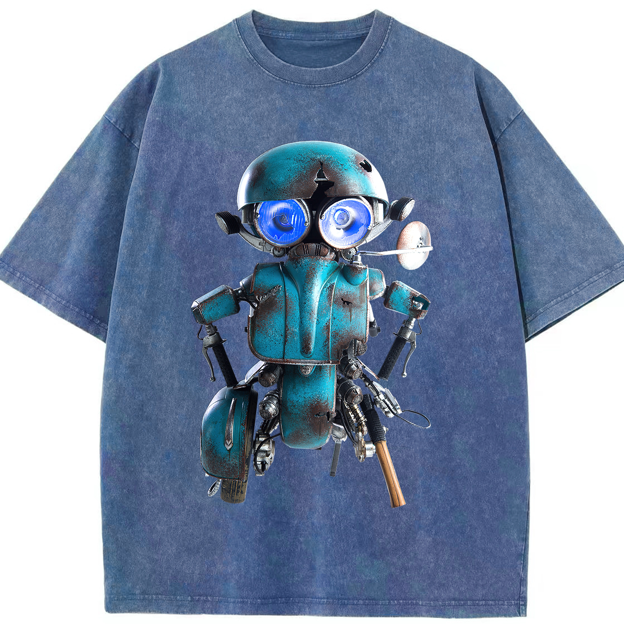（画像用）  綿100% ヴィンテージ風 半袖Tシャツ（フロントプリント）