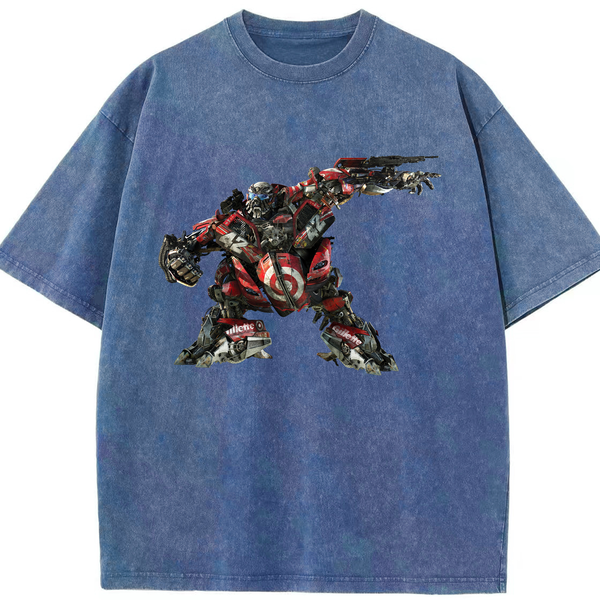 （画像用）  綿100% ヴィンテージ風 半袖Tシャツ（フロントプリント）