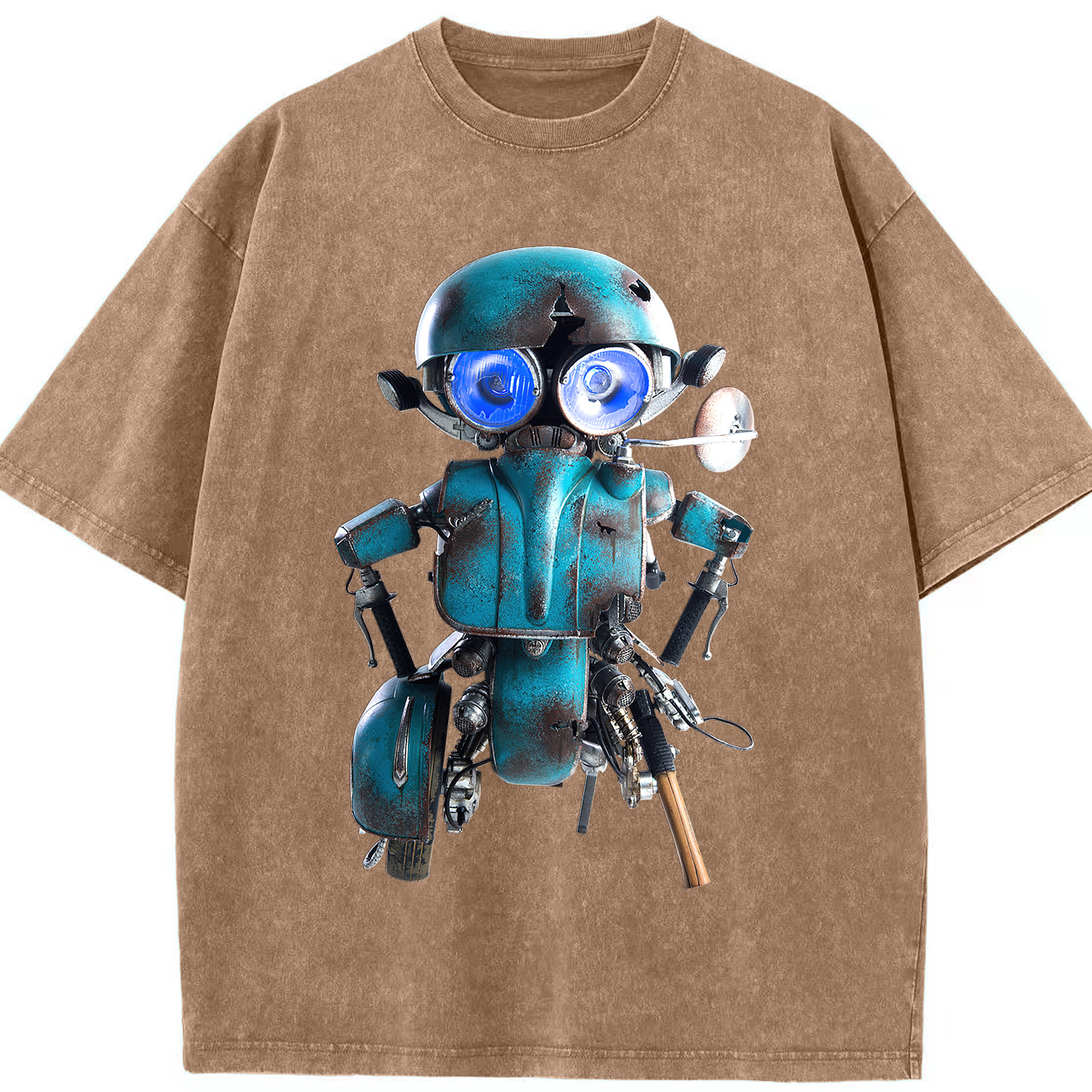 （画像用）  綿100% ヴィンテージ風 半袖Tシャツ（フロントプリント）