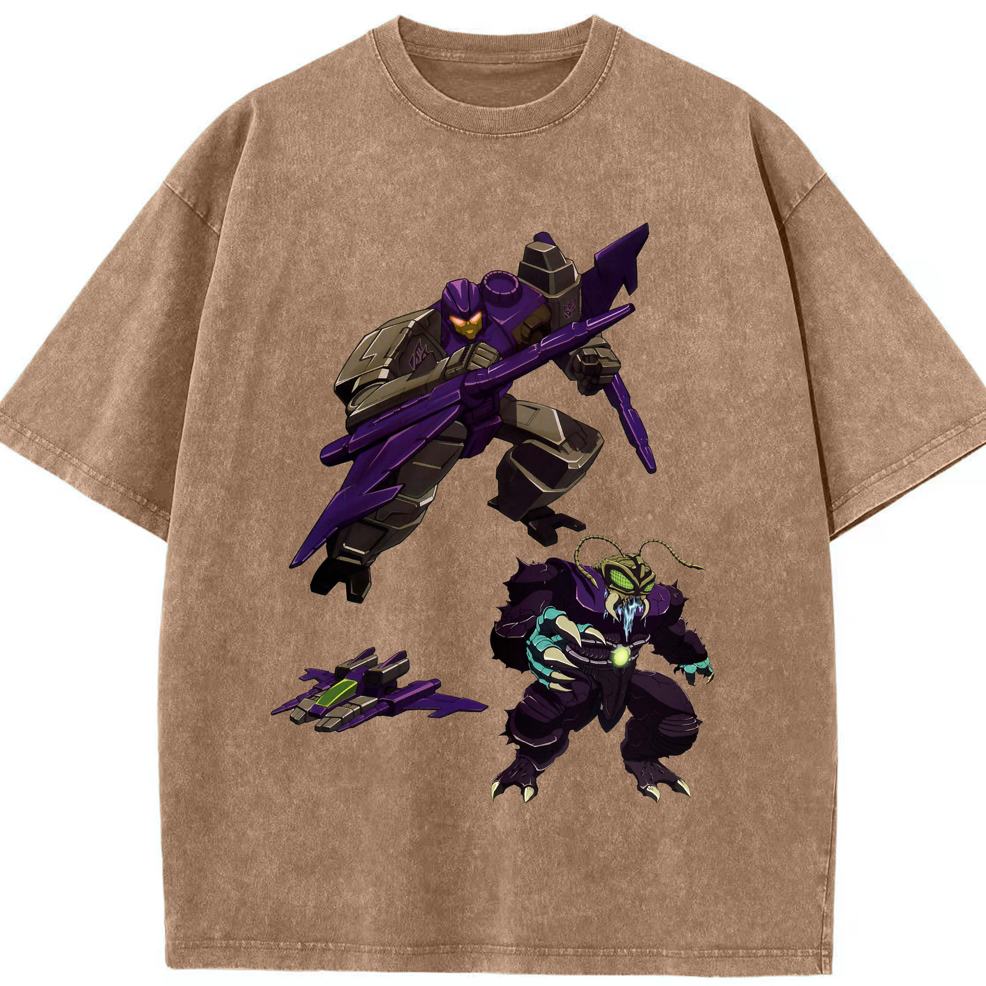 （画像用）  綿100% ヴィンテージ風 半袖Tシャツ（フロントプリント）