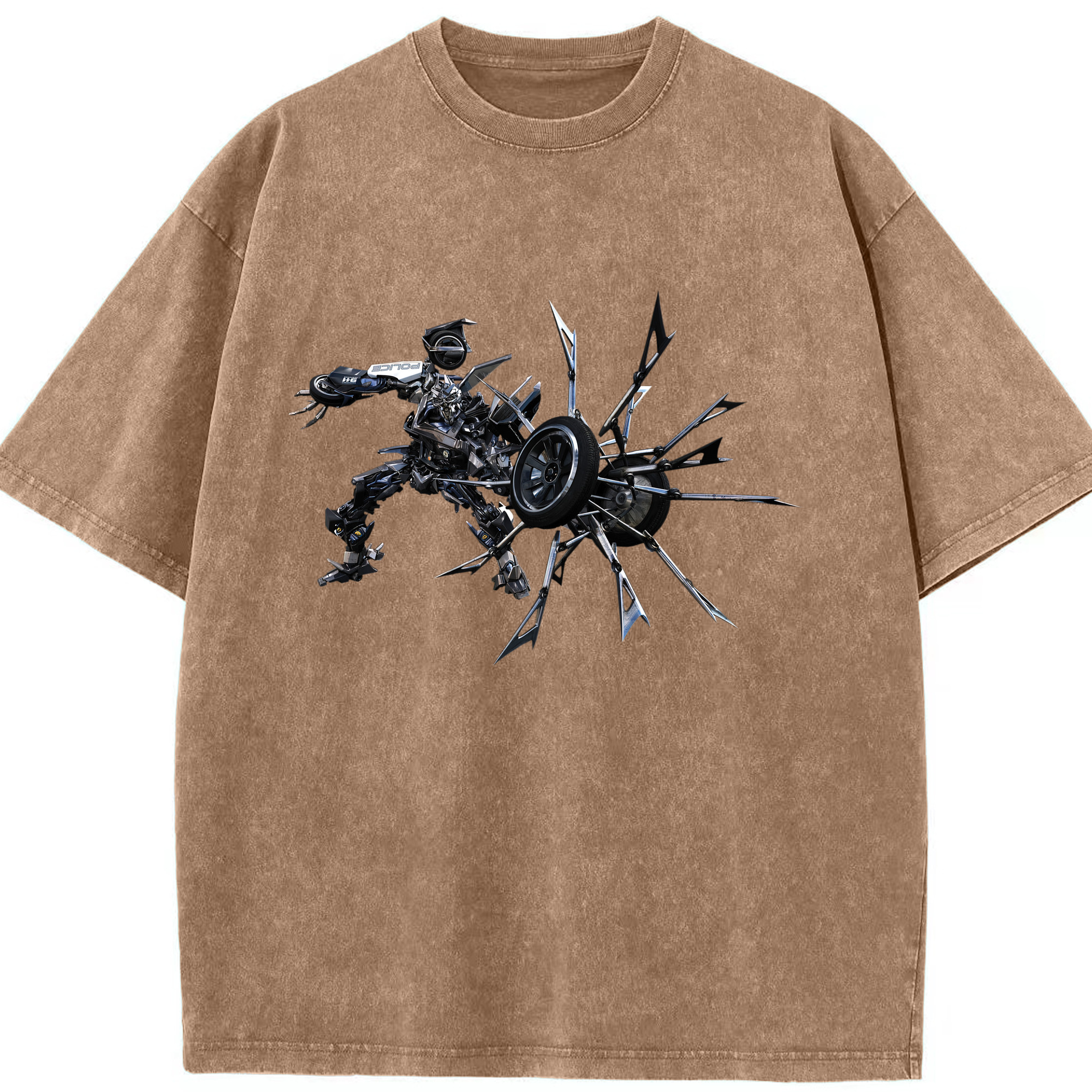 （画像用）  綿100% ヴィンテージ風 半袖Tシャツ（フロントプリント）