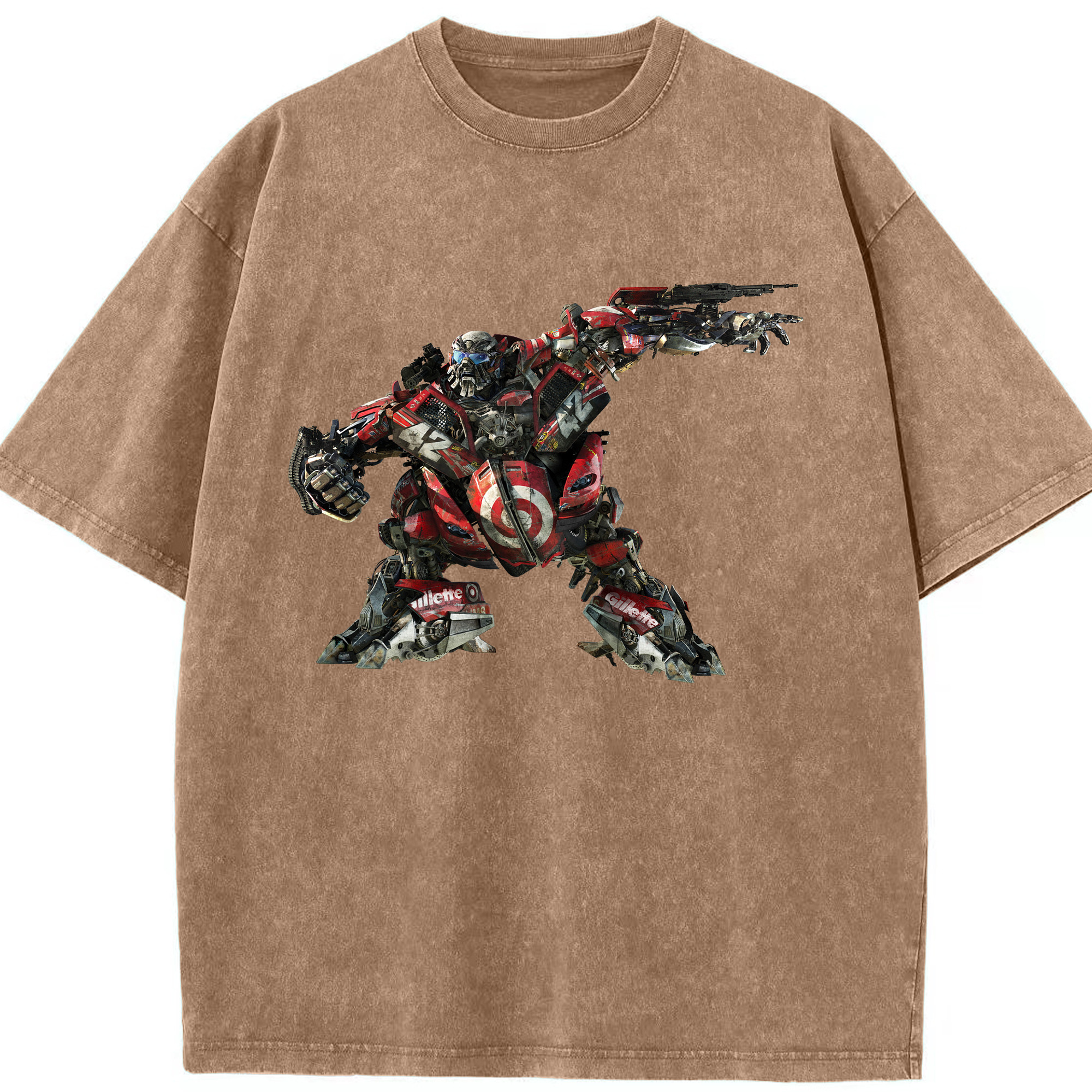 （画像用）  綿100% ヴィンテージ風 半袖Tシャツ（フロントプリント）