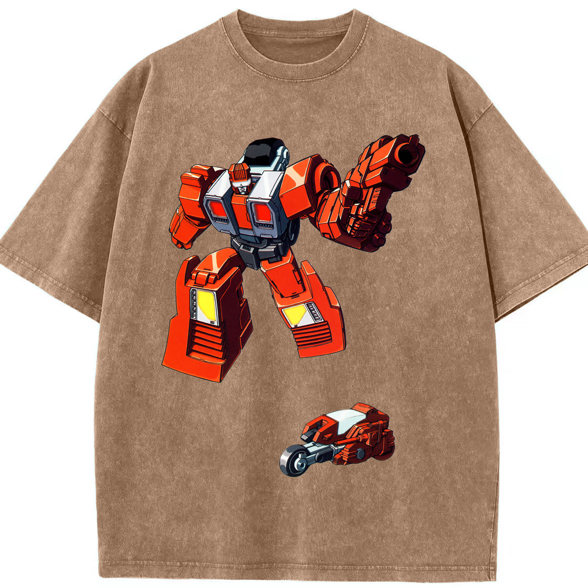 （画像用）  綿100% ヴィンテージ風 半袖Tシャツ（フロントプリント）