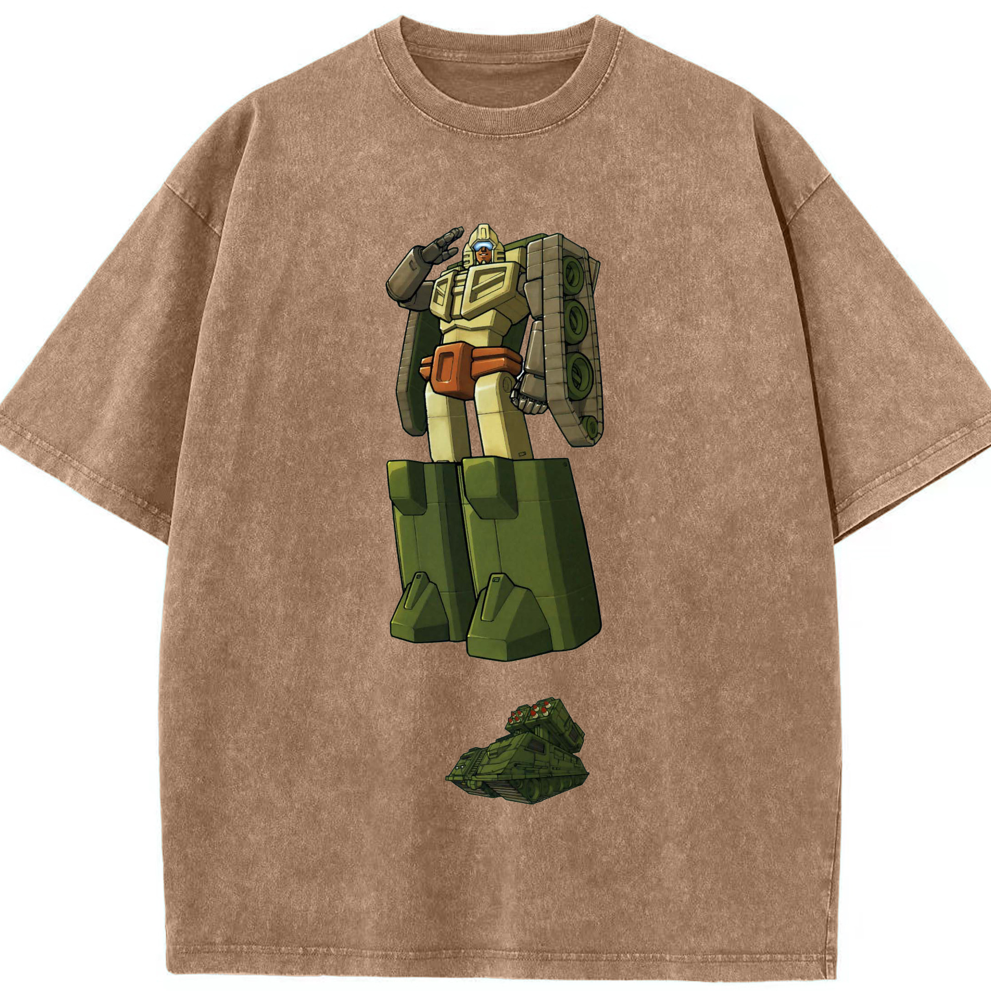 （画像用）  綿100% ヴィンテージ風 半袖Tシャツ（フロントプリント）