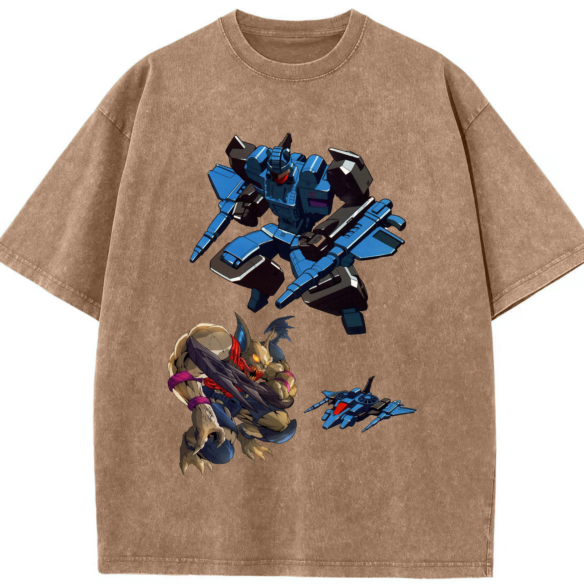 （画像用）  綿100% ヴィンテージ風 半袖Tシャツ（フロントプリント）