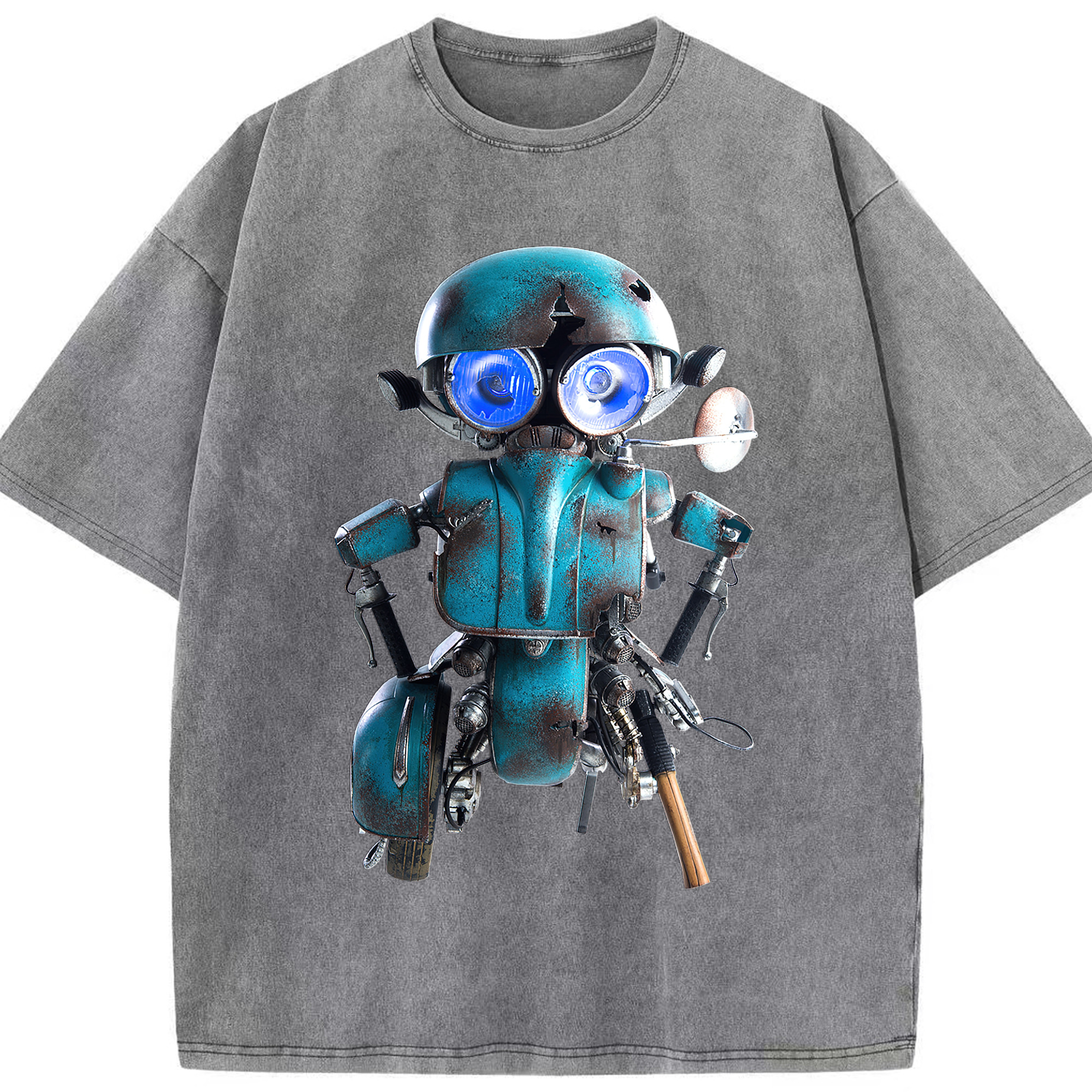 （画像用）  綿100% ヴィンテージ風 半袖Tシャツ（フロントプリント）