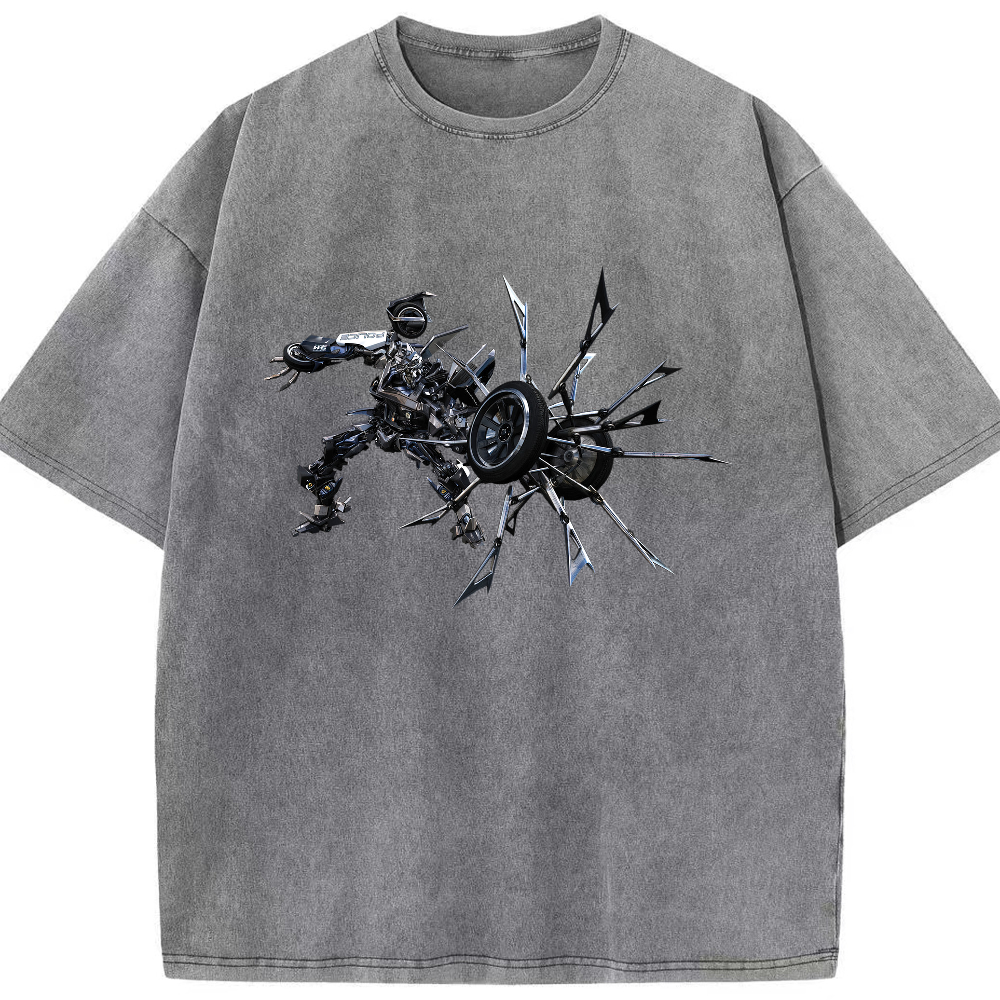 （画像用）  綿100% ヴィンテージ風 半袖Tシャツ（フロントプリント）