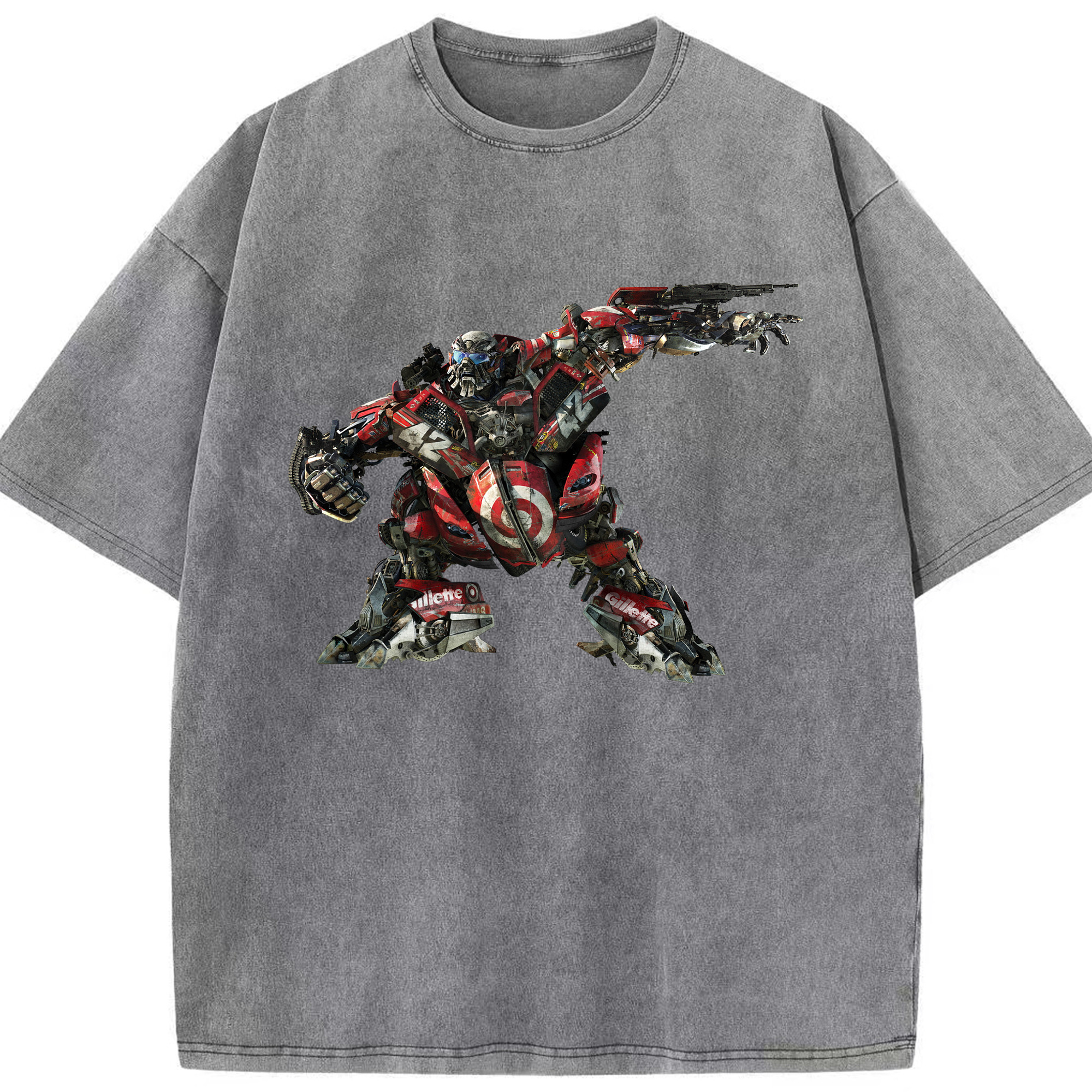（画像用）  綿100% ヴィンテージ風 半袖Tシャツ（フロントプリント）