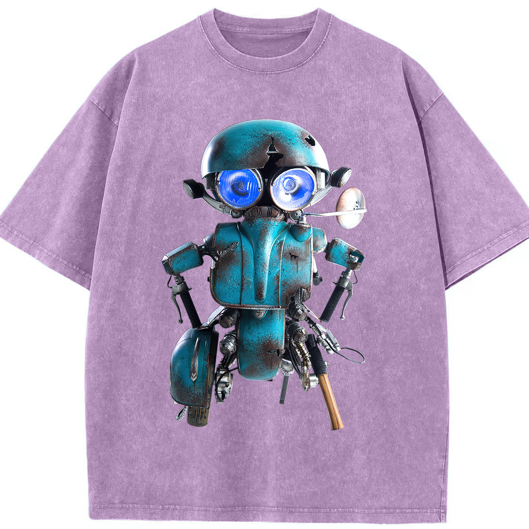 （画像用）  綿100% ヴィンテージ風 半袖Tシャツ（フロントプリント）