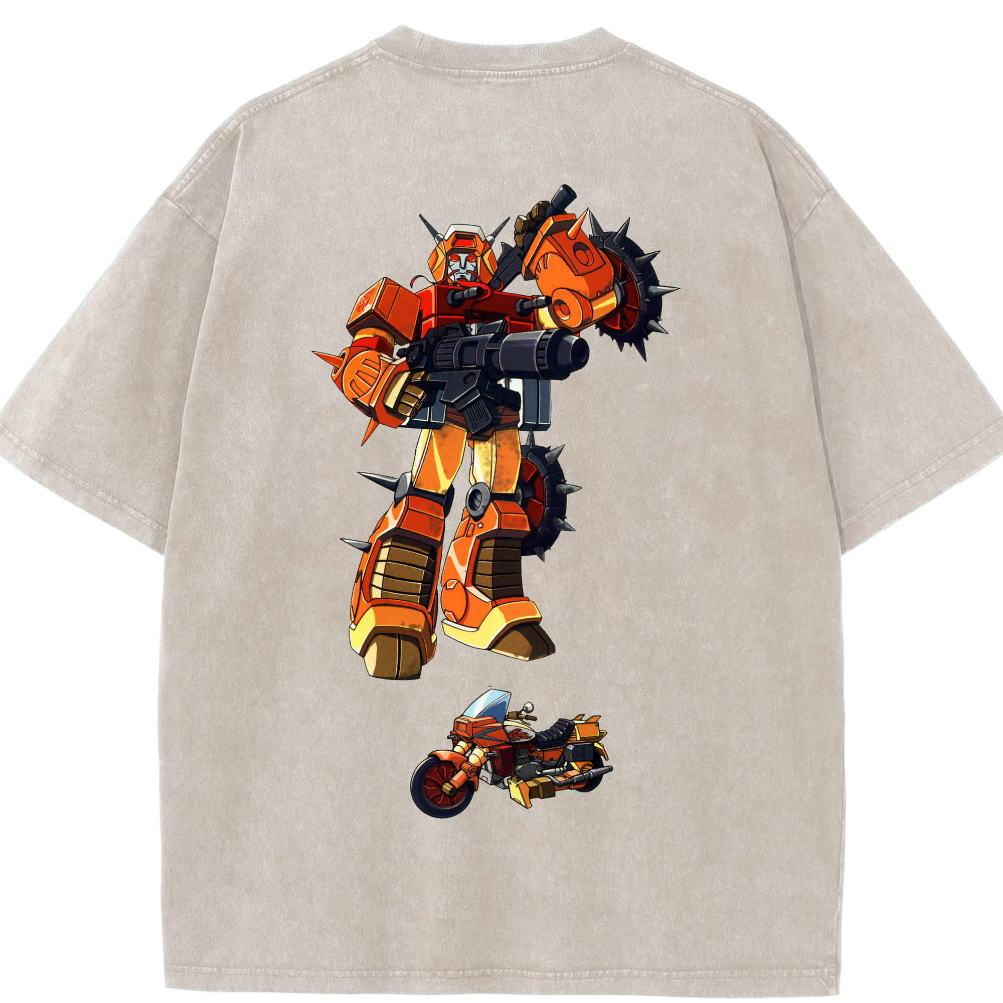 （画像用）  綿100% ヴィンテージ風 半袖Tシャツ（背面プリント）