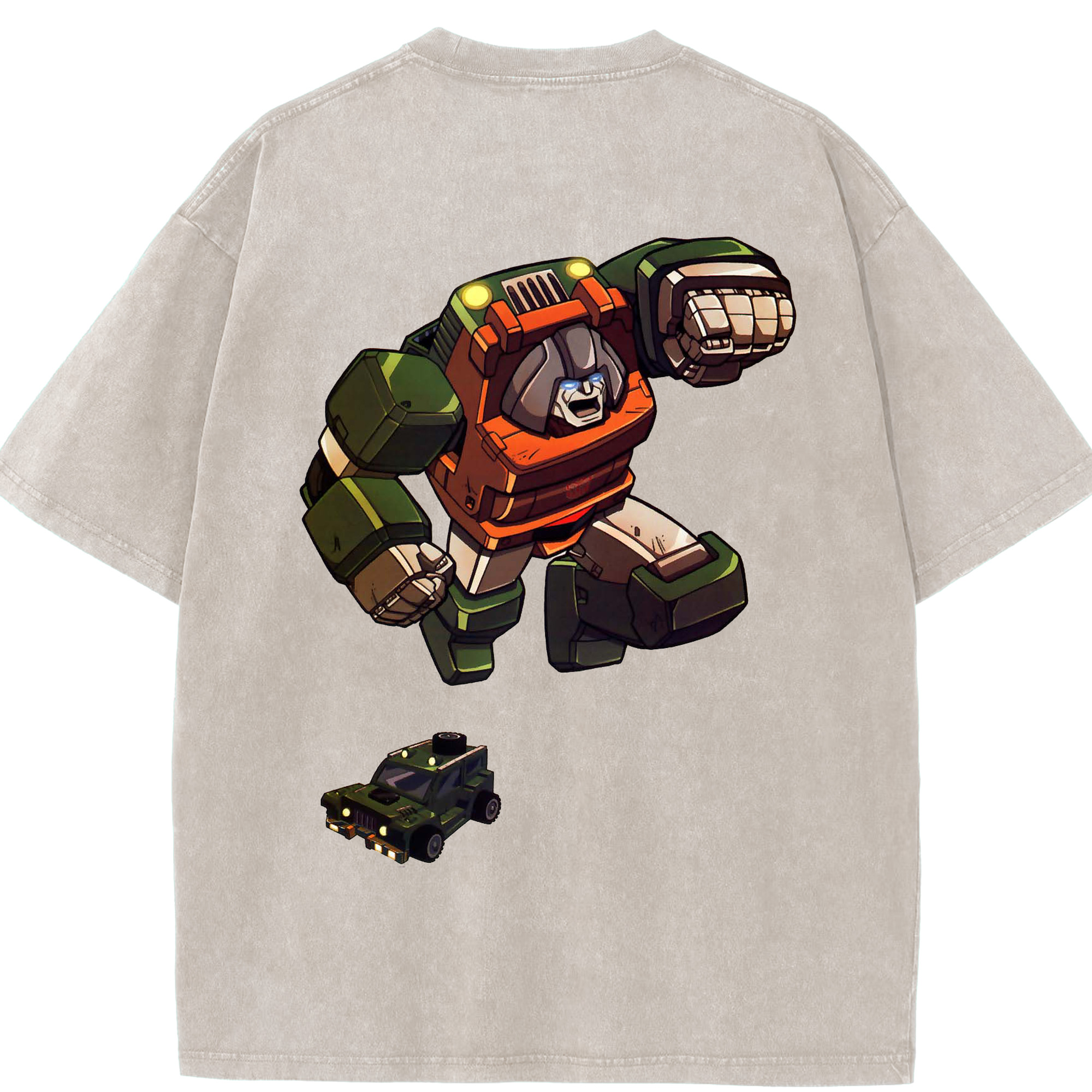 （画像用）  綿100% ヴィンテージ風 半袖Tシャツ（背面プリント）
