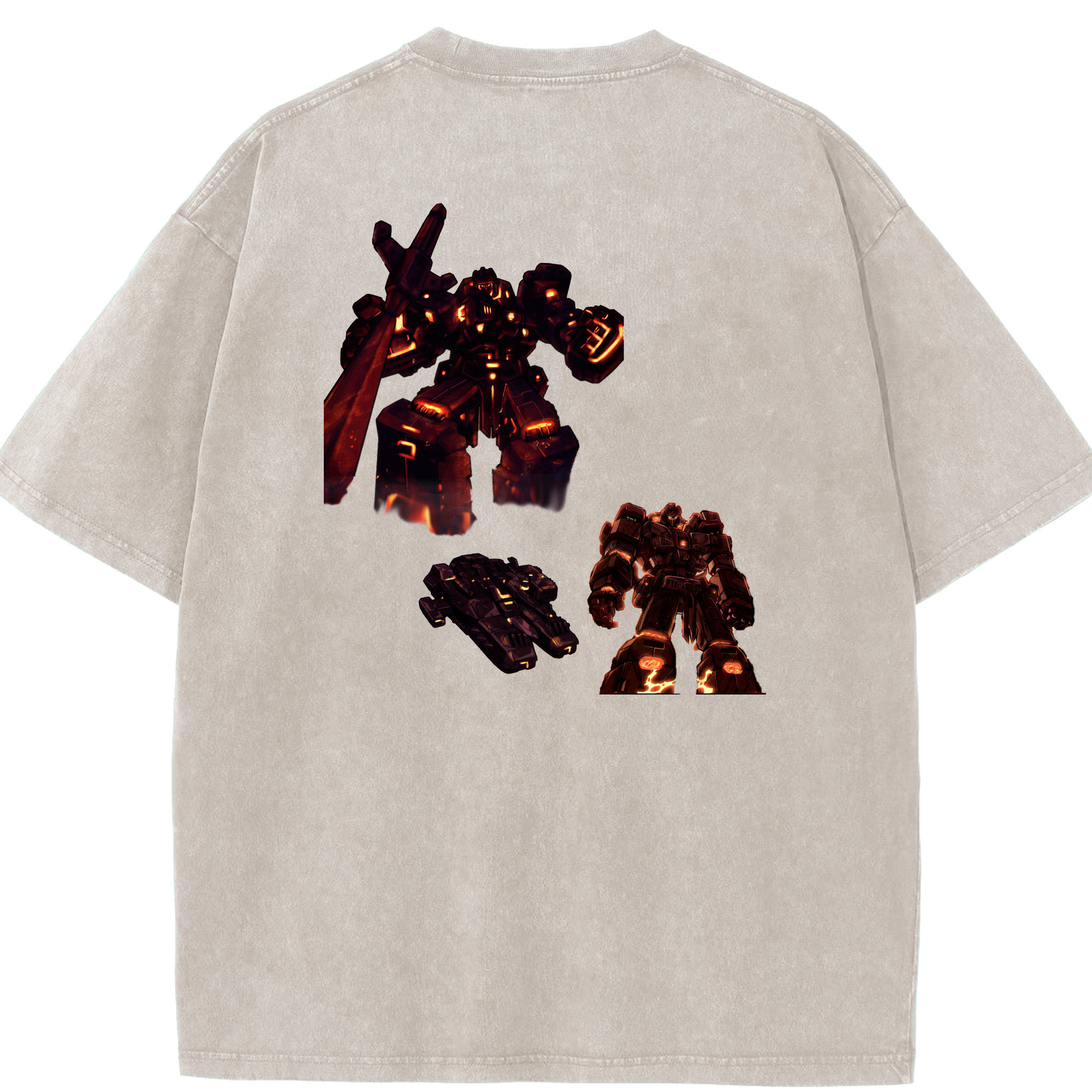 （画像用）  綿100% ヴィンテージ風 半袖Tシャツ（背面プリント）