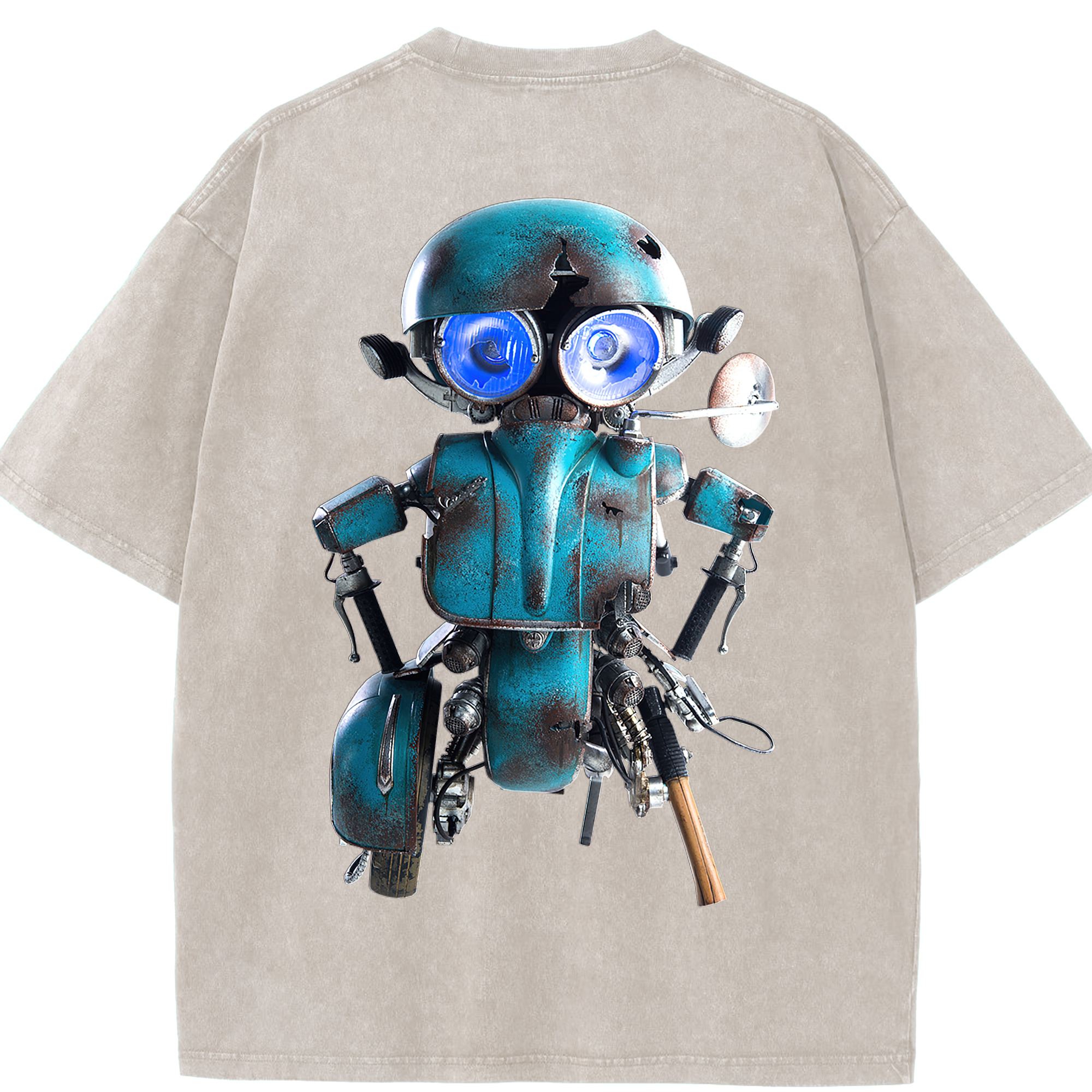 （画像用）  綿100% ヴィンテージ風 半袖Tシャツ（背面プリント）