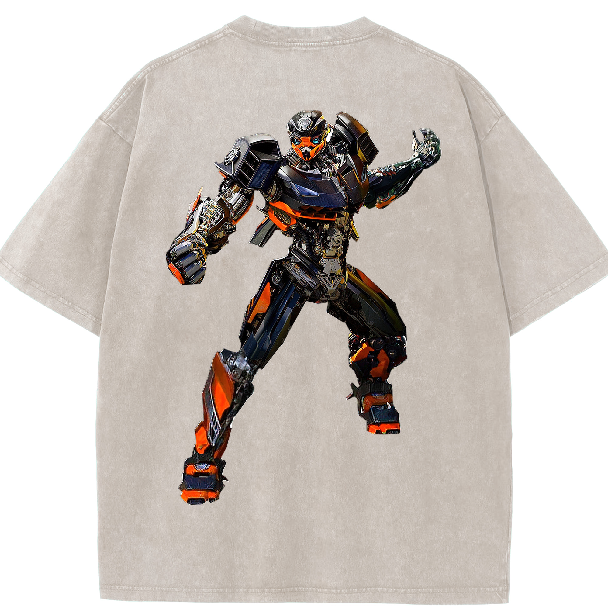 （画像用）  綿100% ヴィンテージ風 半袖Tシャツ（背面プリント）