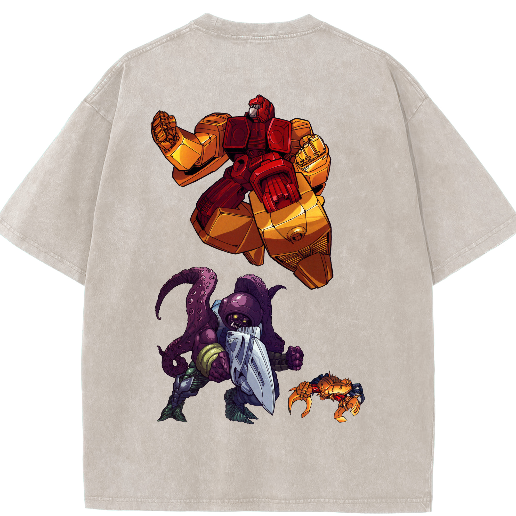 （画像用）  綿100% ヴィンテージ風 半袖Tシャツ（背面プリント）