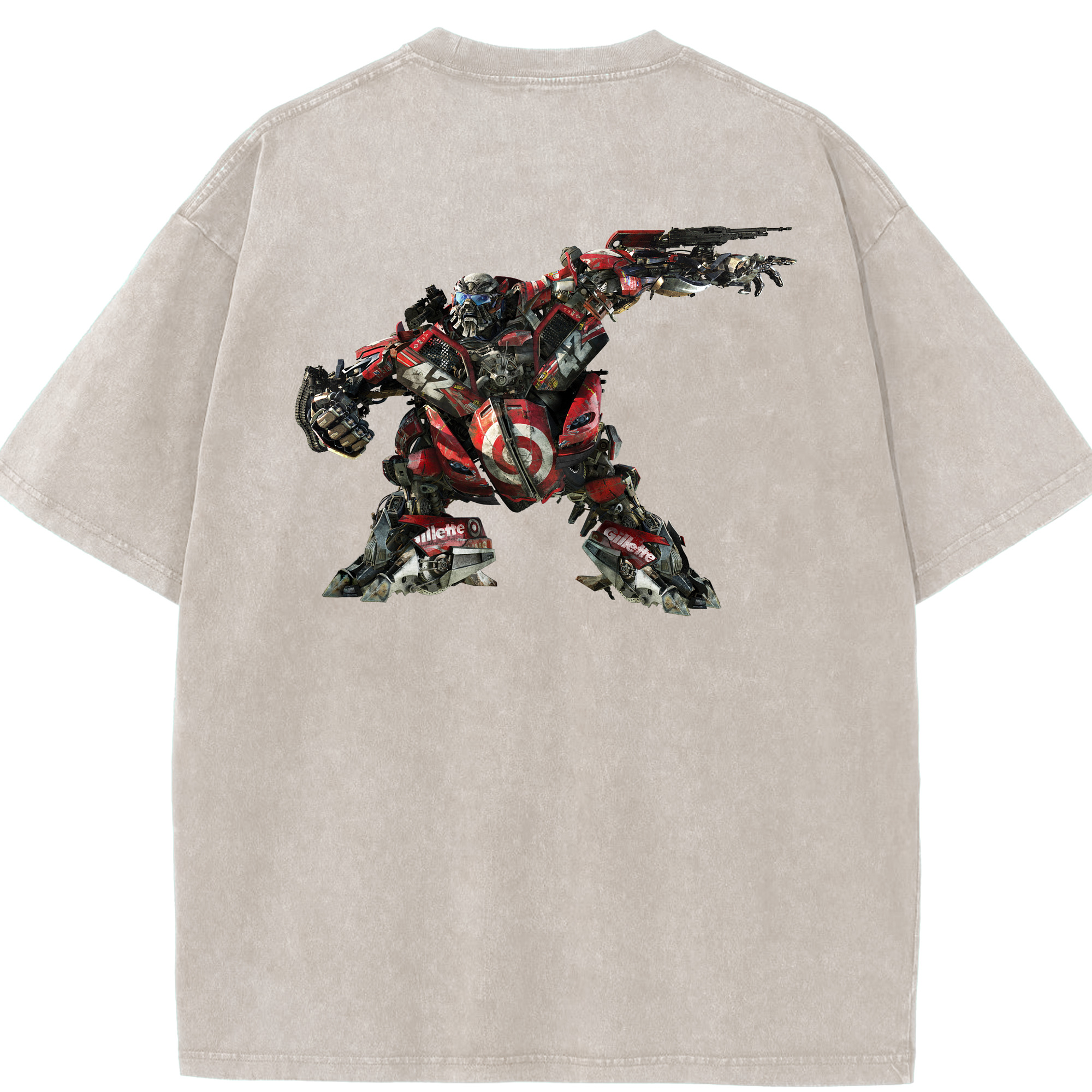 （画像用）  綿100% ヴィンテージ風 半袖Tシャツ（背面プリント）