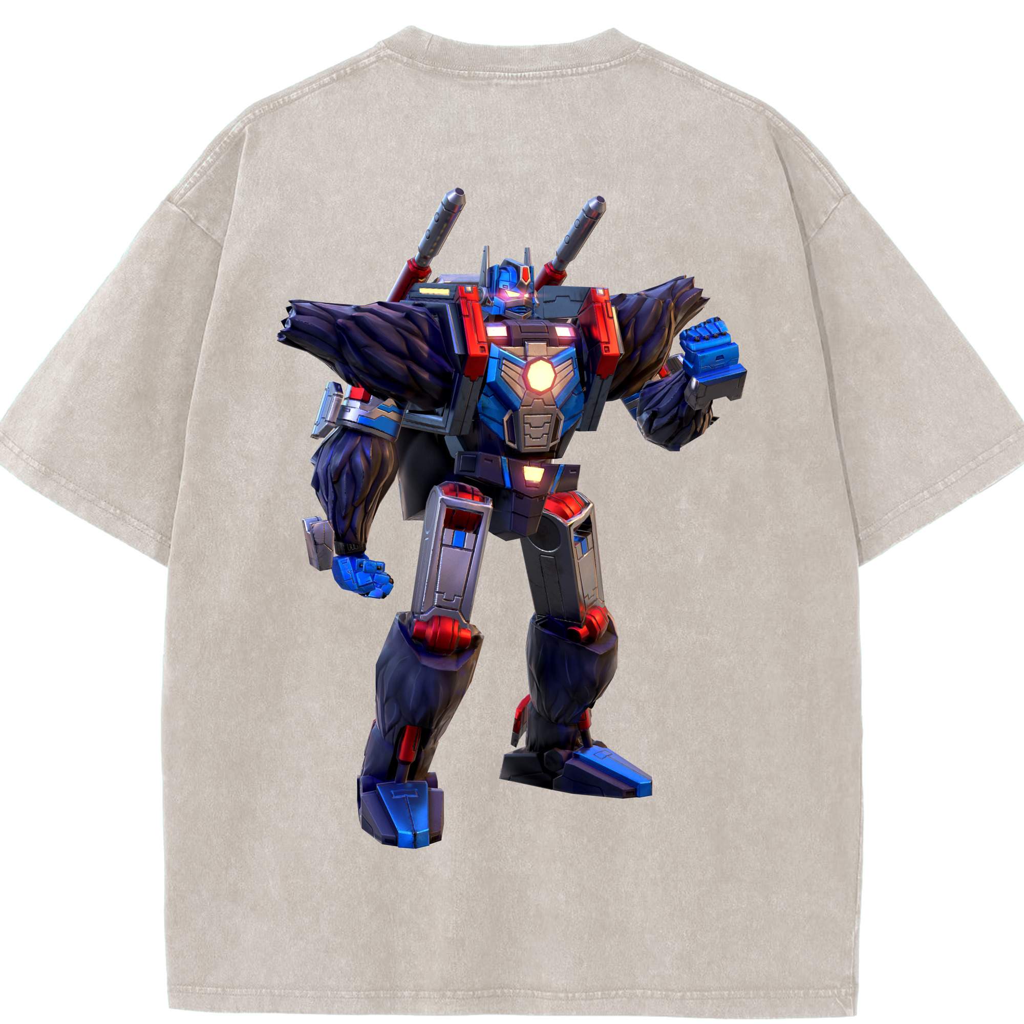 （画像用）  綿100% ヴィンテージ風 半袖Tシャツ（背面プリント）