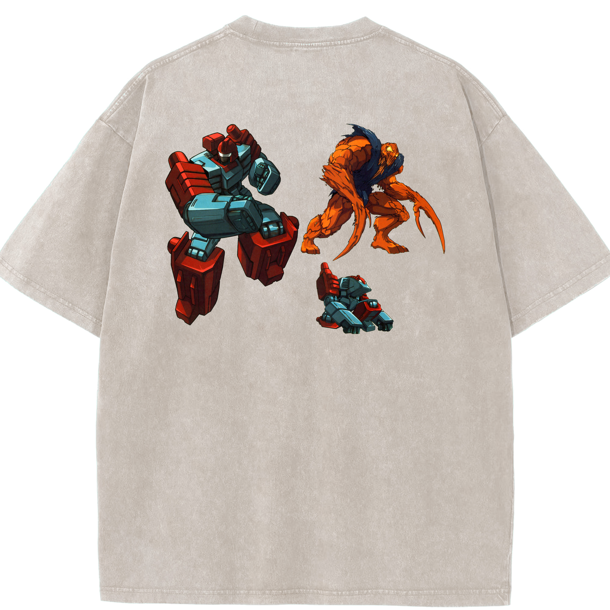 （画像用）  綿100% ヴィンテージ風 半袖Tシャツ（背面プリント）